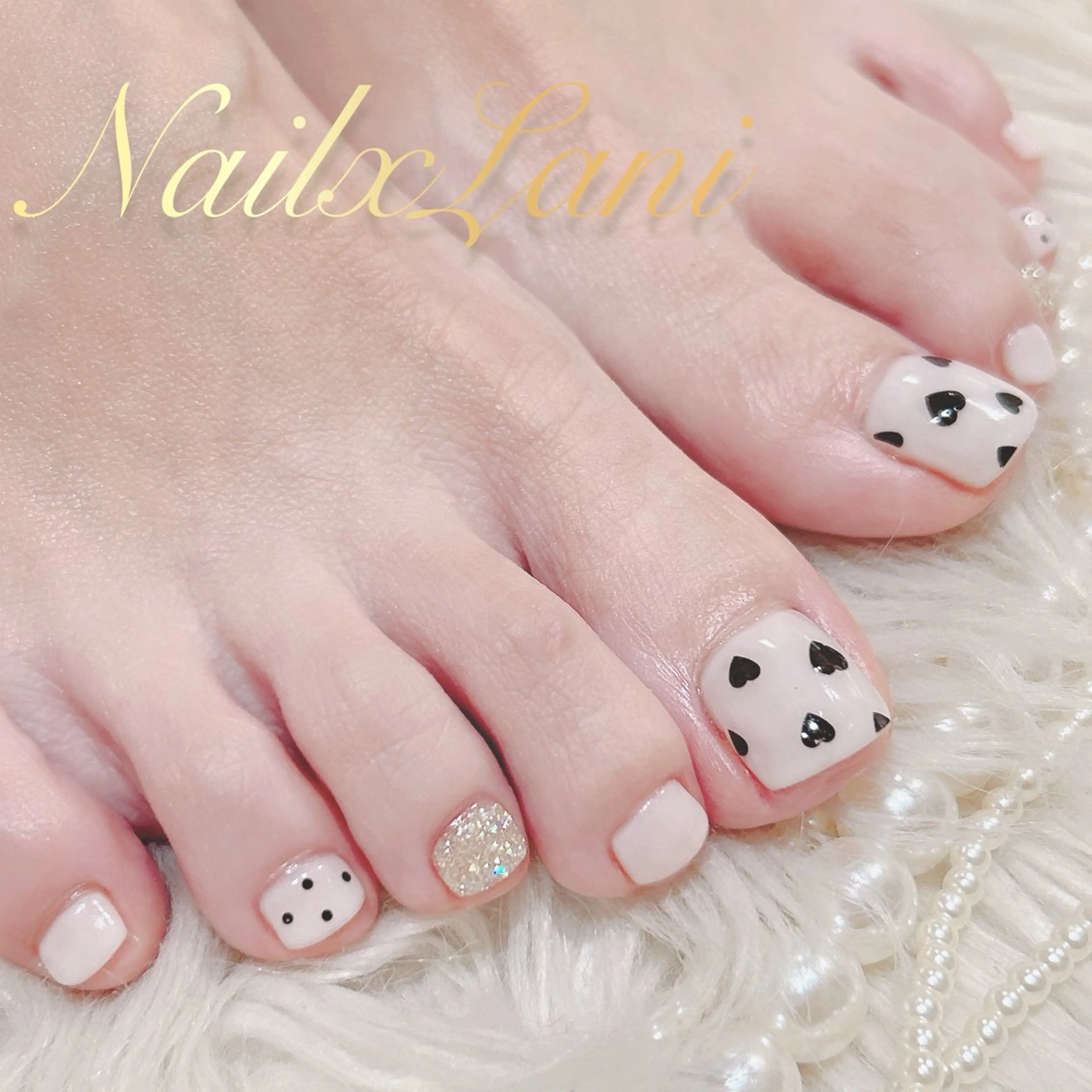 ネイル フットネイル ジェルネイル マグネットネイル パラジェル フットネイル Nail×Lani 深爪矯正対応◎のネイルデザイン