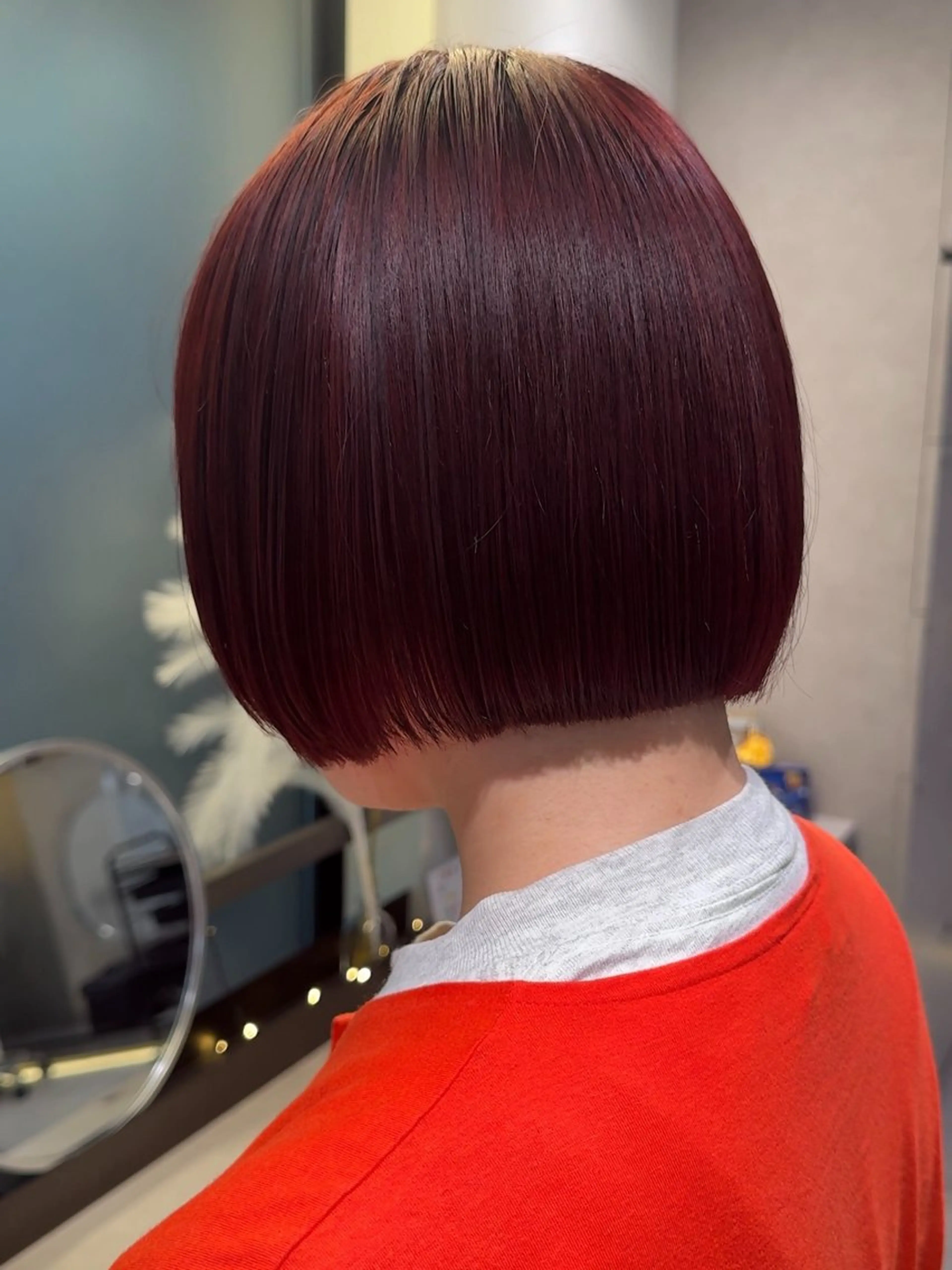 ショート カラー レッドカラー カット ヘアカラー Qin shaire salon 原宿所属・🌿パーマ/ボブ/ レイヤー/Mikiのヘアスタイル