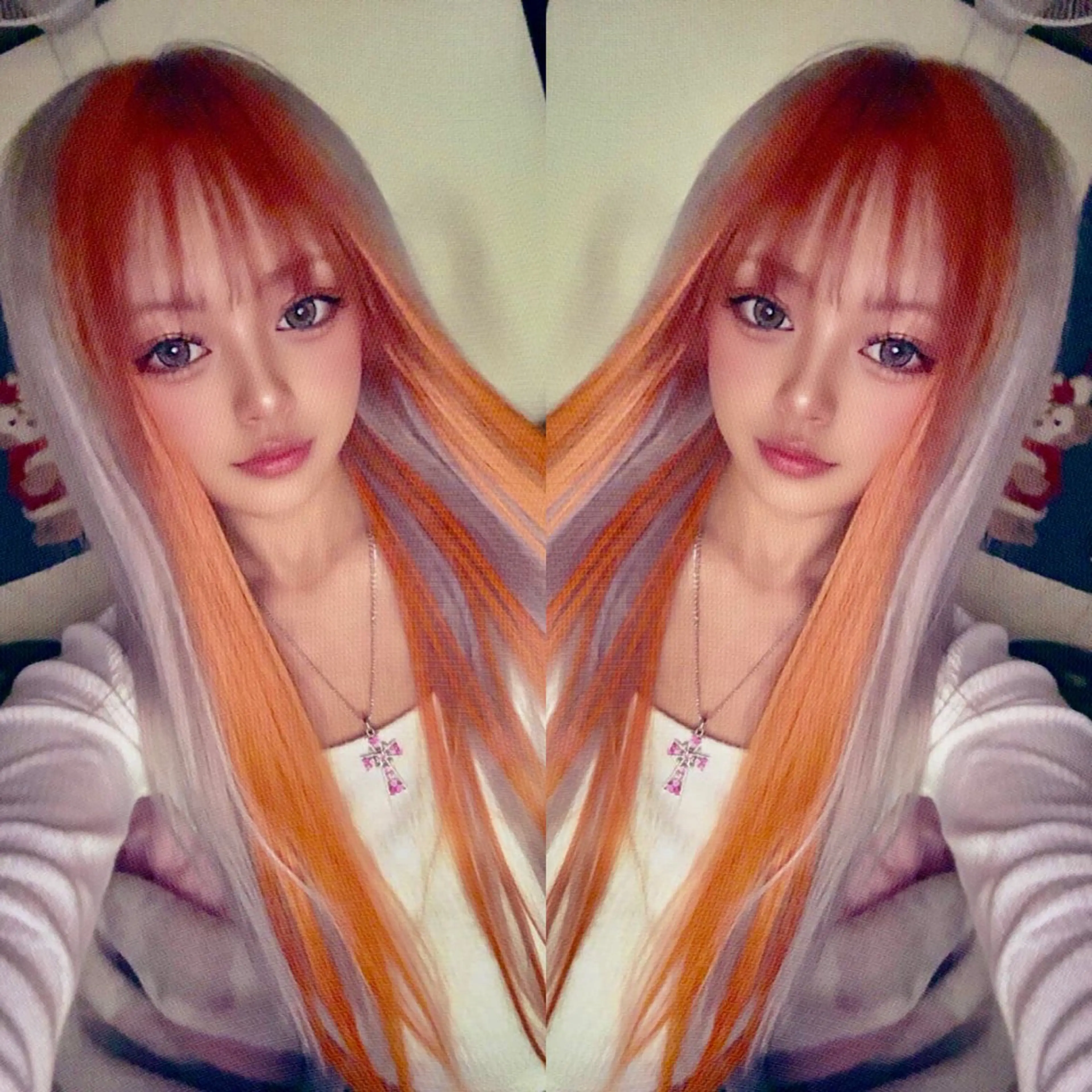 ロング シールエクステ エクステ カット ヘアカラー トリートメント エクステ 韓国カラー/エクステ carryのヘアスタイル