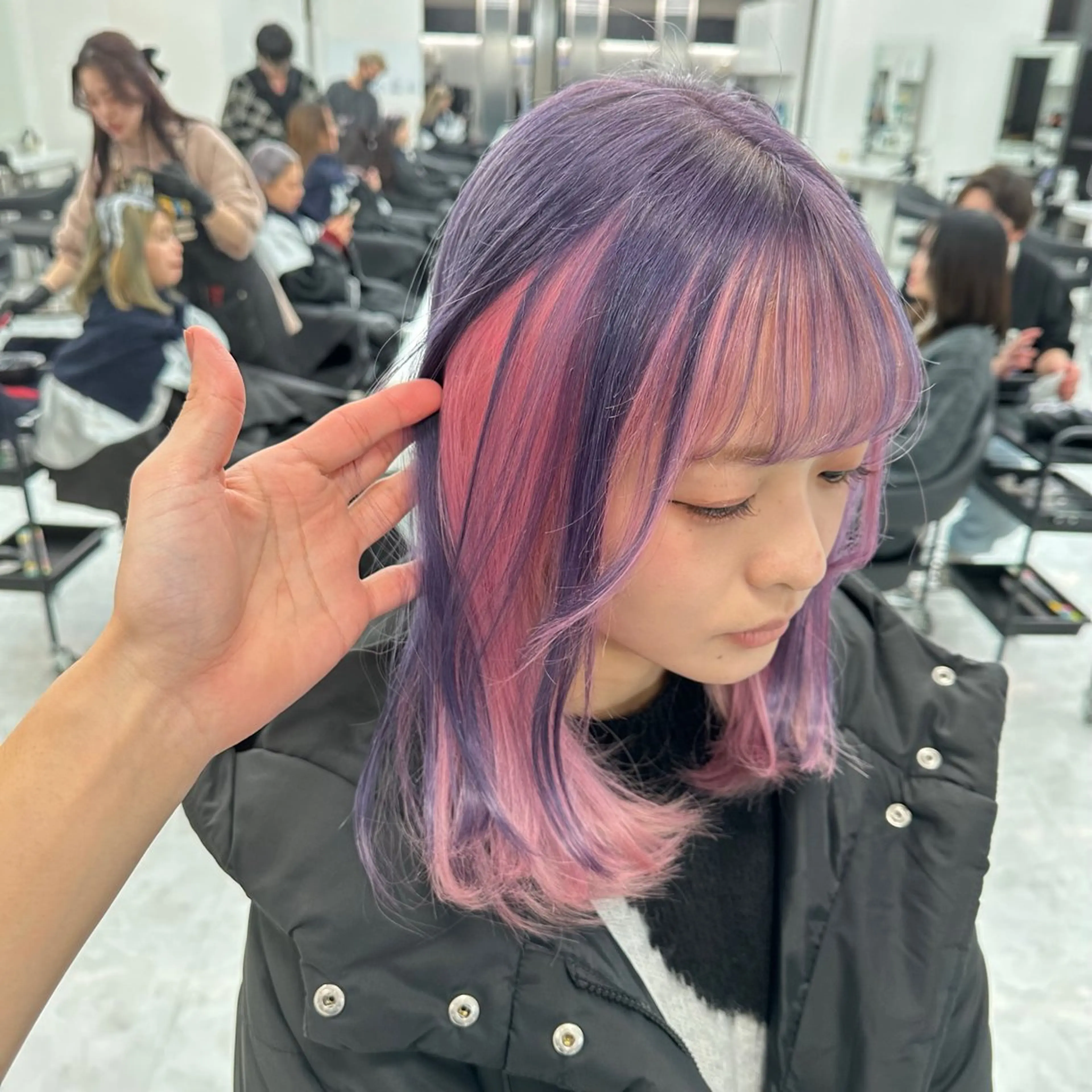ミディアム カラー ヘアカラー トリートメント ヘッドスパ ヘアセット ダブルカラー 韓国レイヤーKYONのヘアスタイル