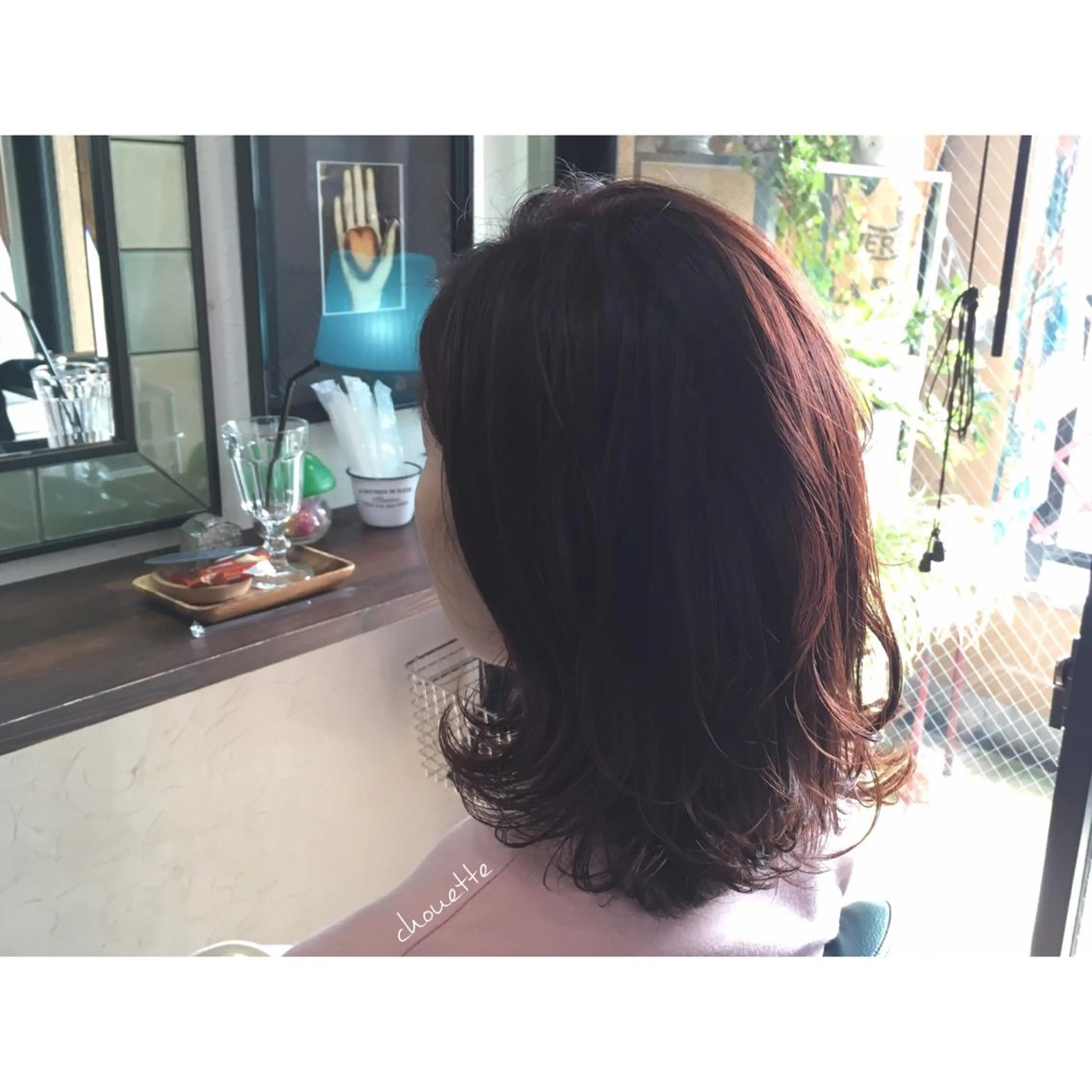 ミディアム カラー ミディアムパーマ ピンクカラー サダハルカ |chouetteのヘアスタイル