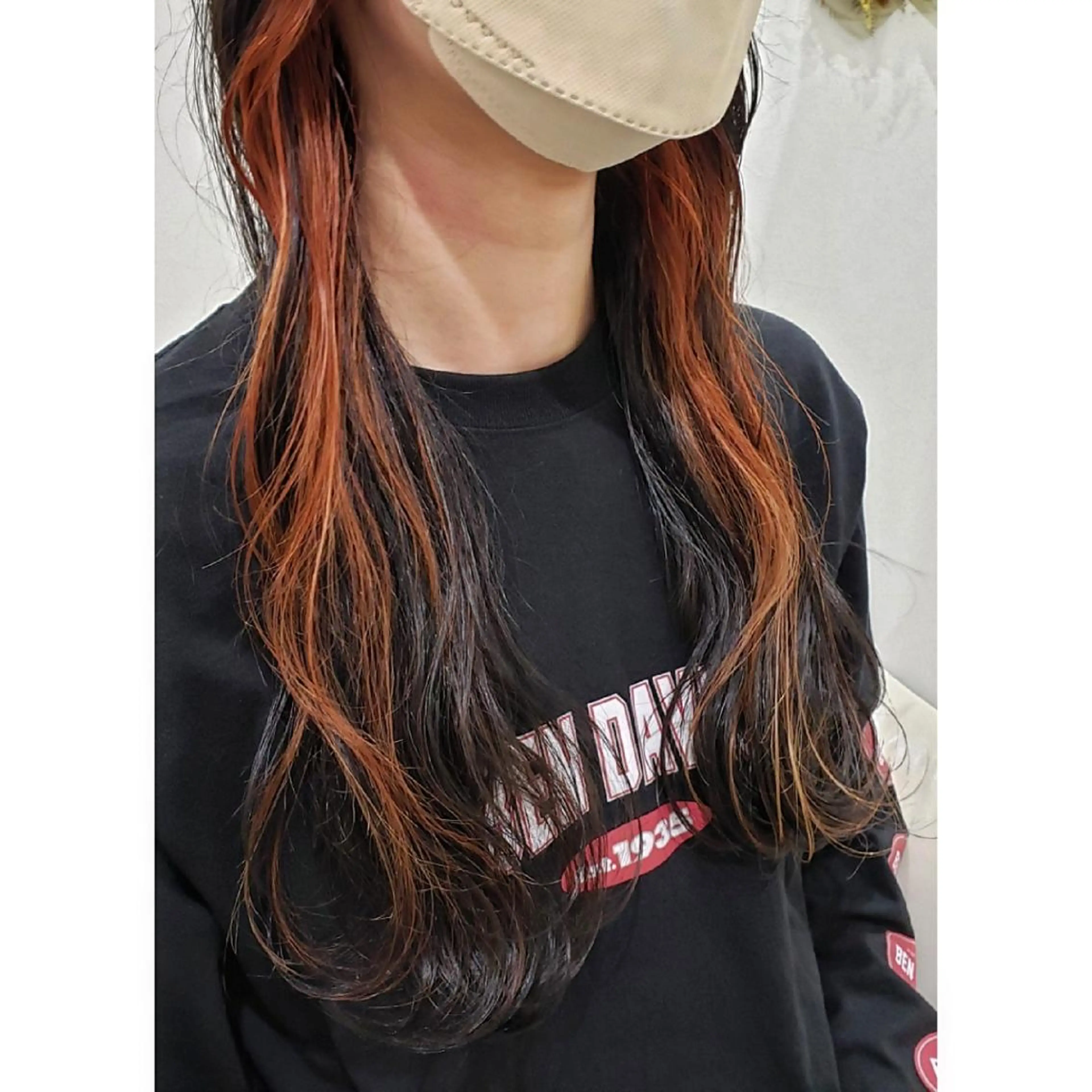 ロング カラー ヘアアレンジ イヤリングカラー オレンジ 髪質改善 髪質改善サロン🍃 AIRI のヘアスタイル