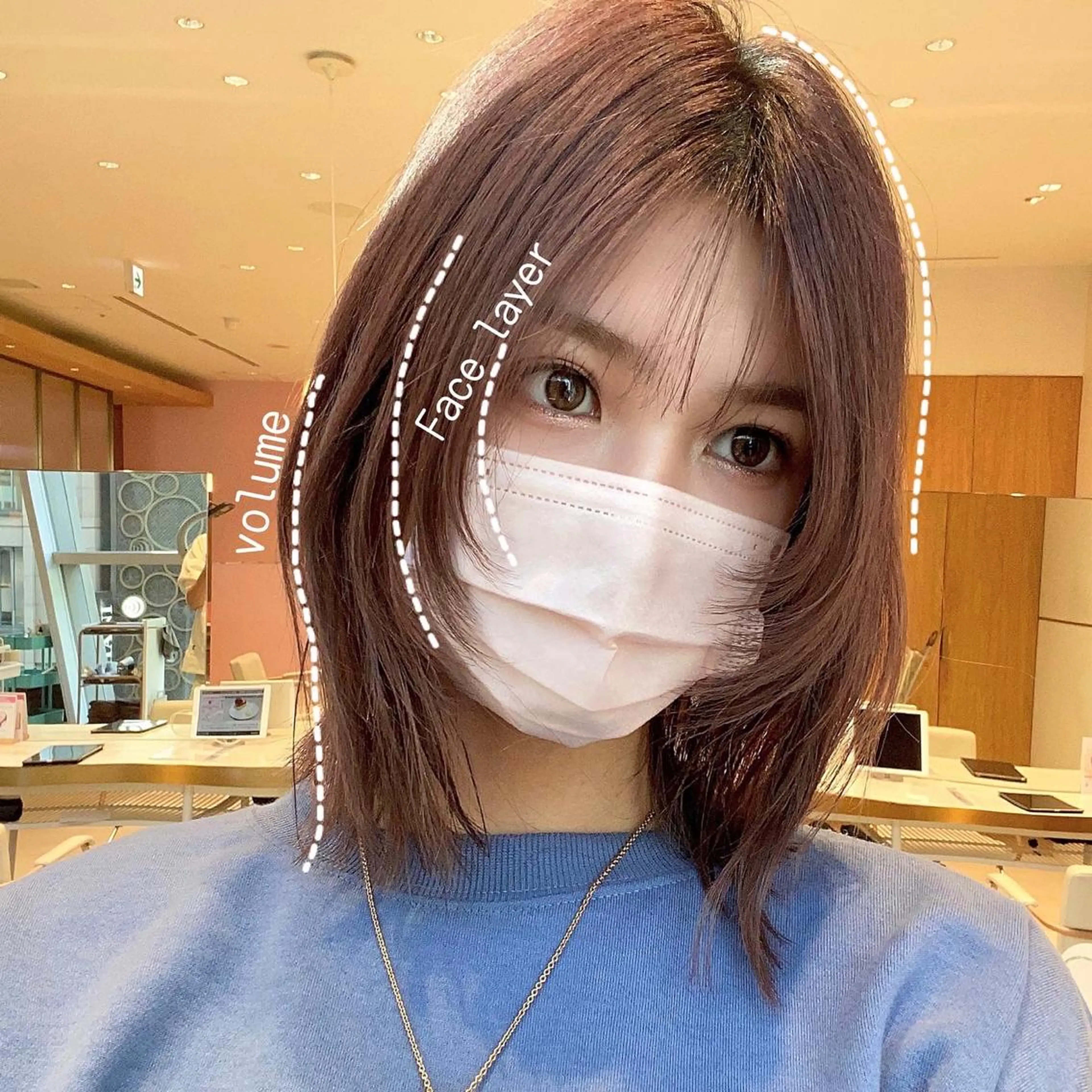 ミディアム カラー パーマ ヘアアレンジ 切りっぱなしボブ アディクシーカラー ブリーチ 透明感カラー イルミナカラー 小野寺瑞希 /最小顔カットのヘアスタイル