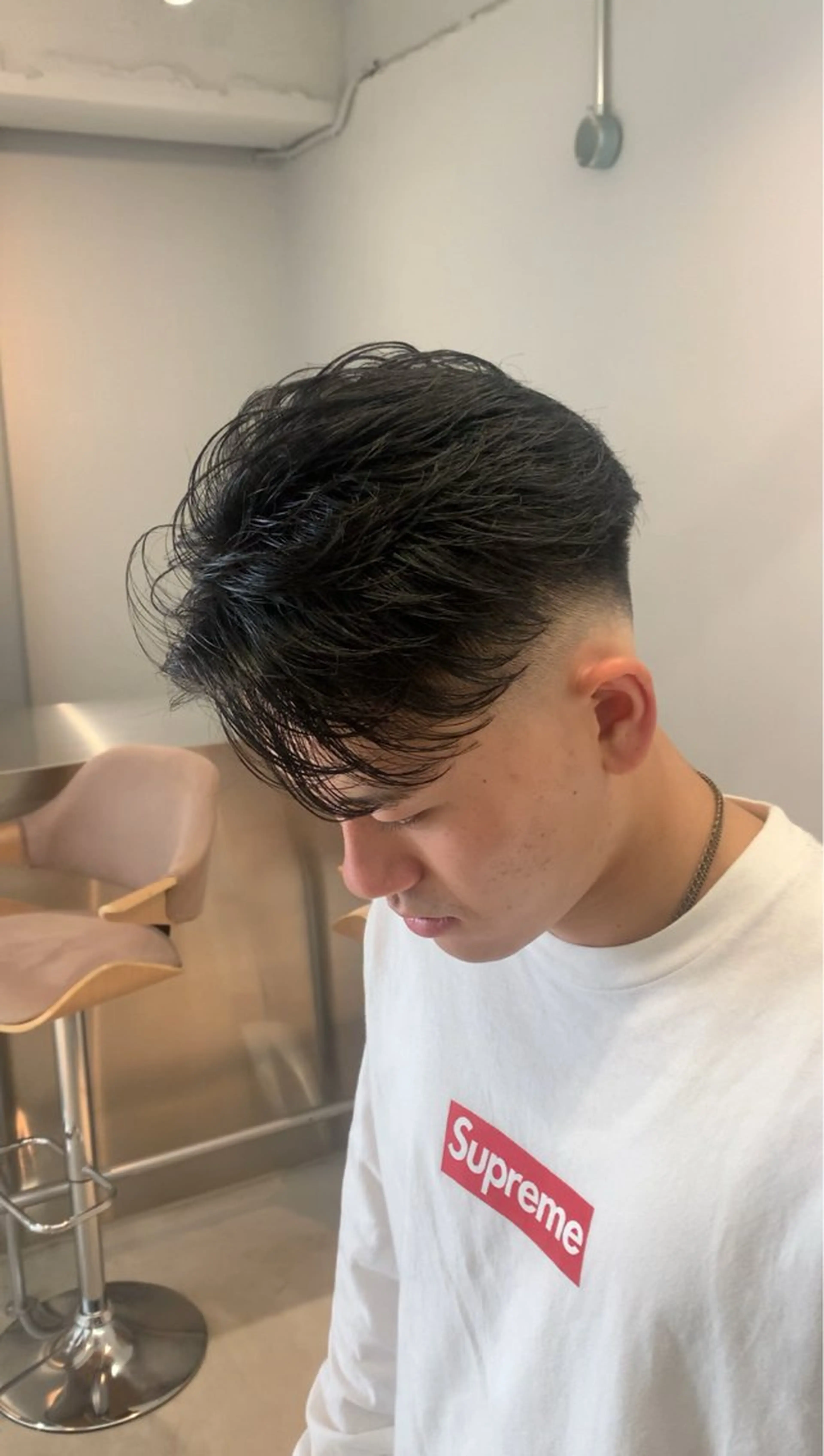 ショート カラー パーマ メンズ フェードカット/メン ズパーマ/森巧真のヘアスタイル