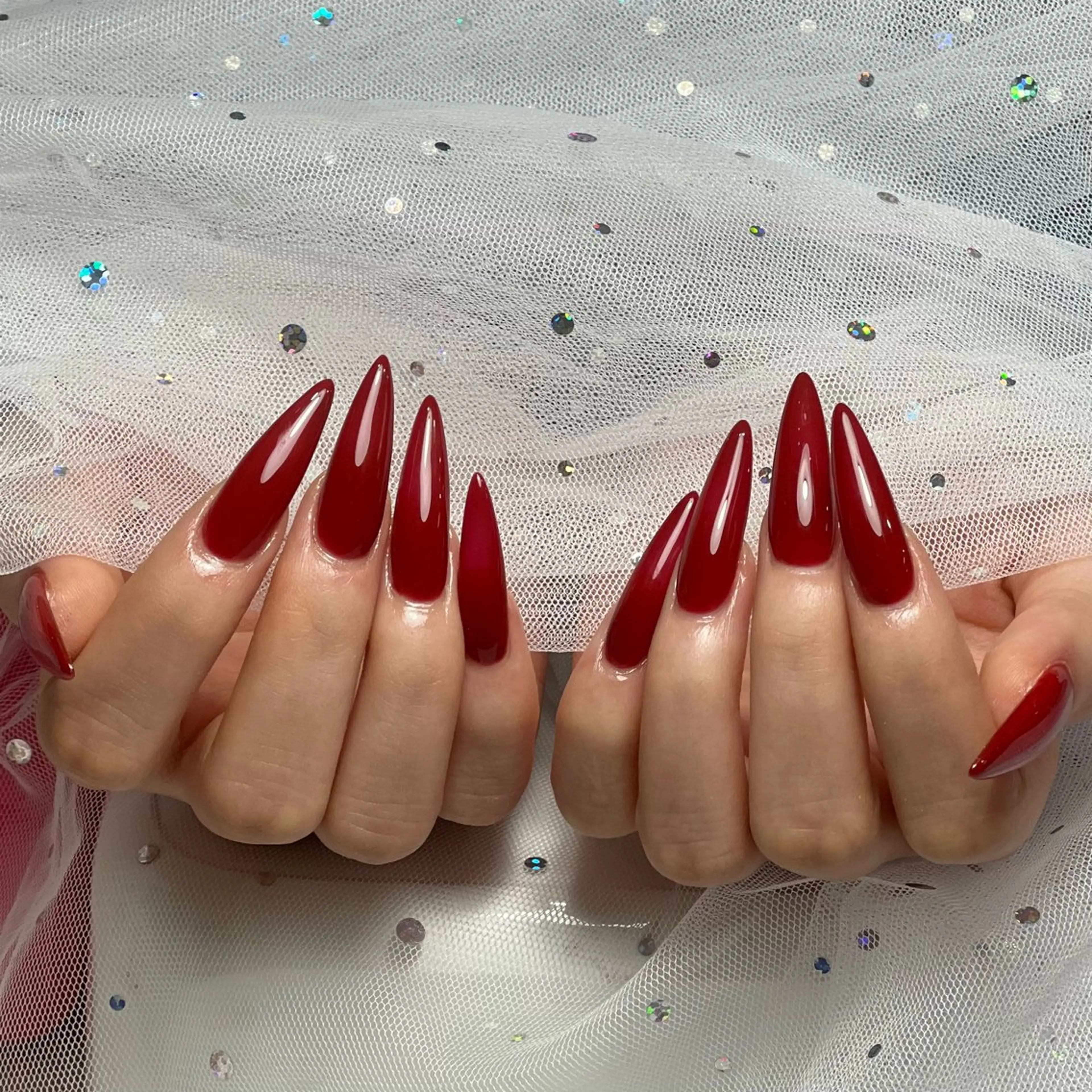 【チップ長さ出し10本】　ワンカラー/ラメグラデーション7500円>>>5500円の写真