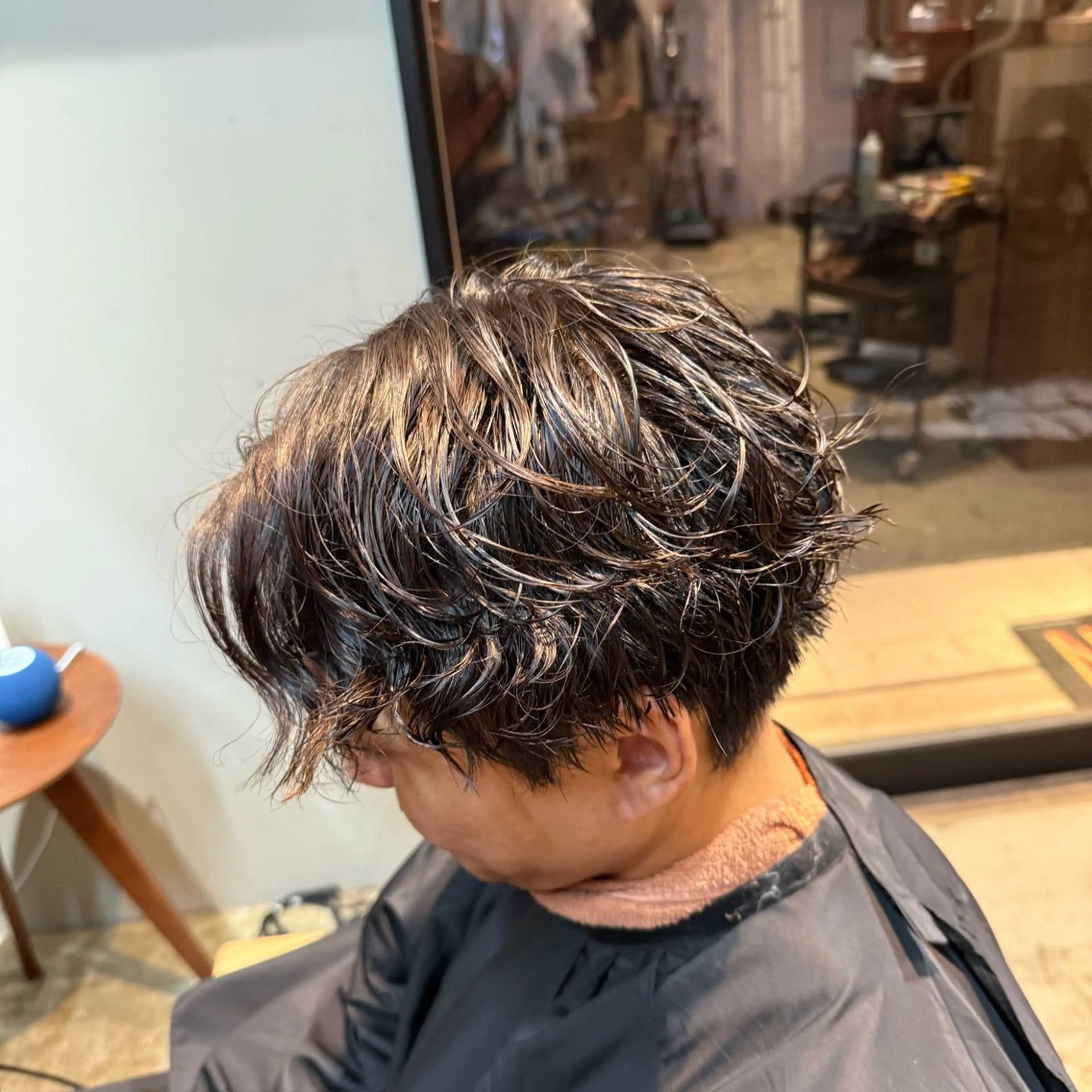 メンズ センターパート メンズパーマ カット パーマ 高橋 充輝のヘアスタイル