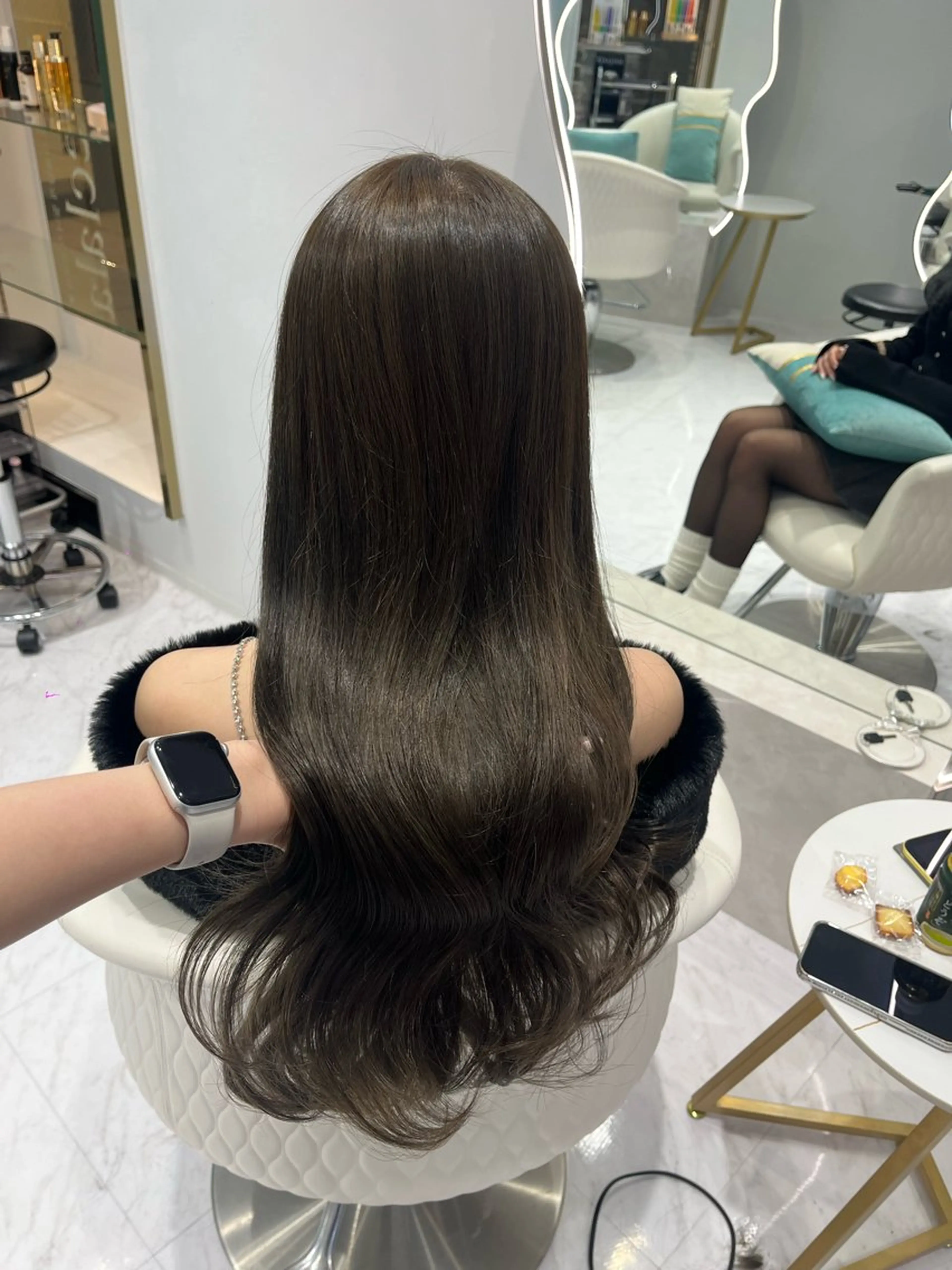 ロング カラー ベージュカラー オリーブベージュ カット ヘアカラー トリートメント 名古屋/透明感カラー /韓国ヘア/高木梨帆のヘアスタイル