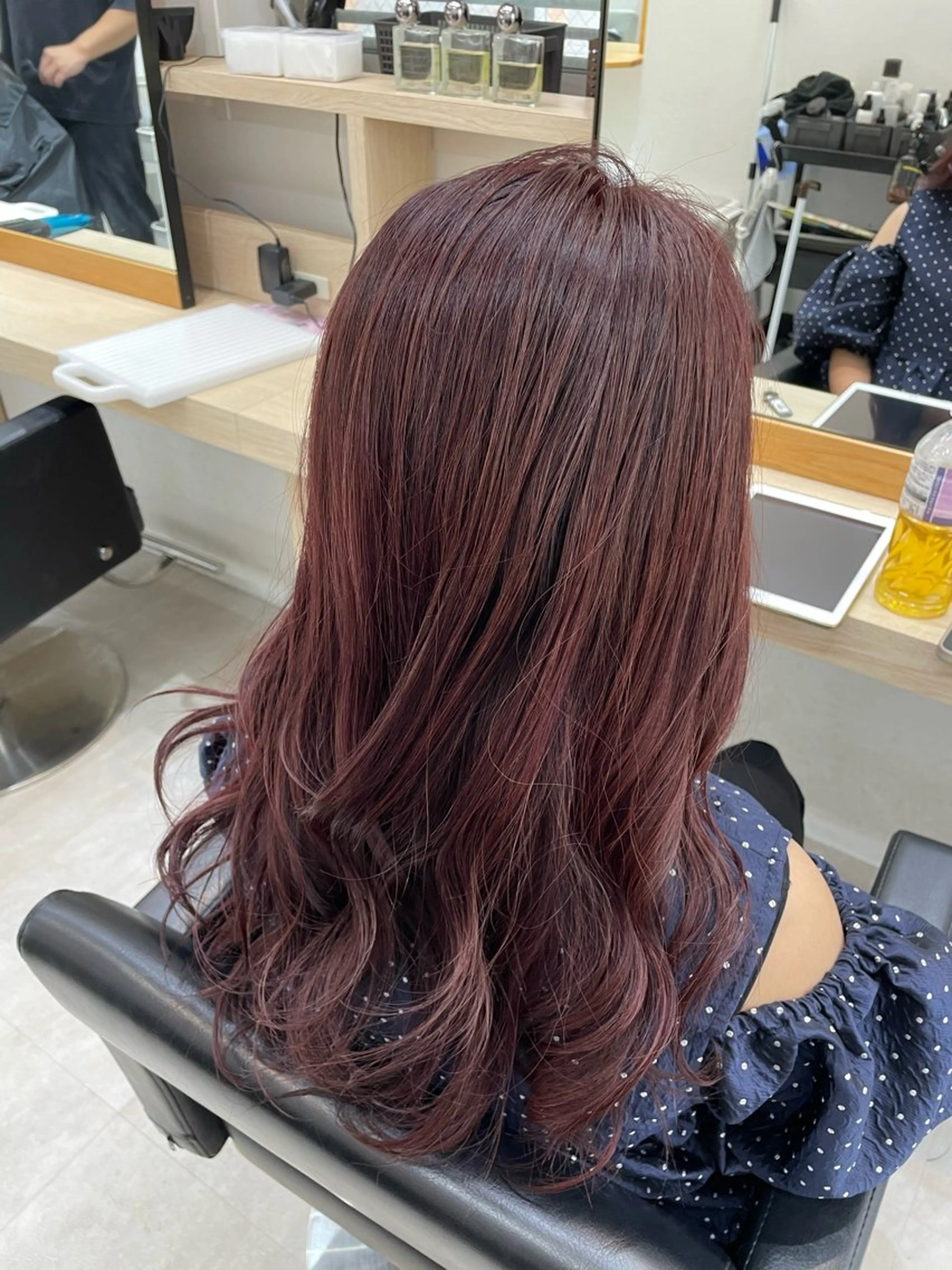 セミロング カラー レッドカラー バイオレットカラー 🍒透明感カラー NO.1/ララ🍒のヘアスタイル