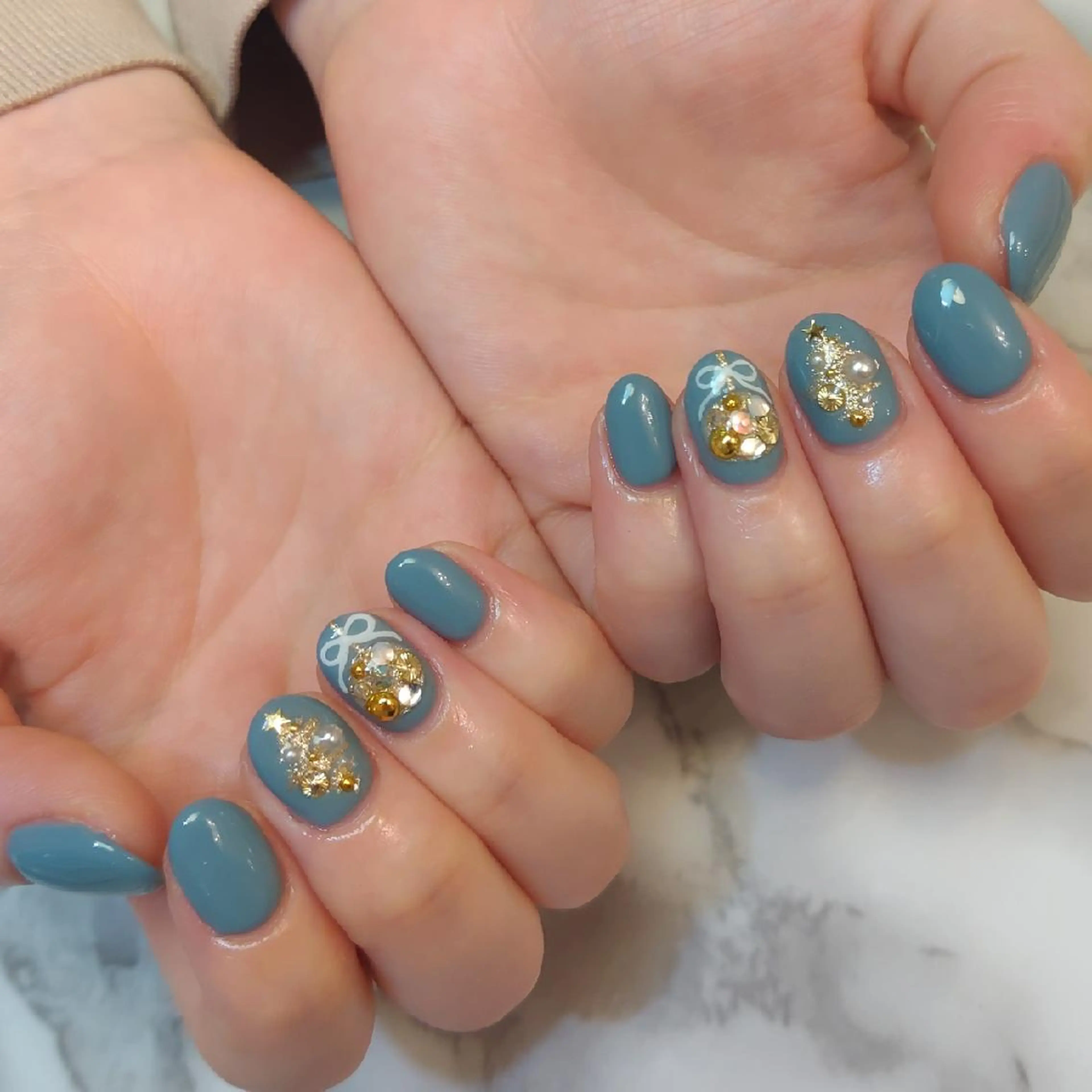 ネイル 冬ネイル クリスマス ジェヌインネイル 河内のネイルデザイン