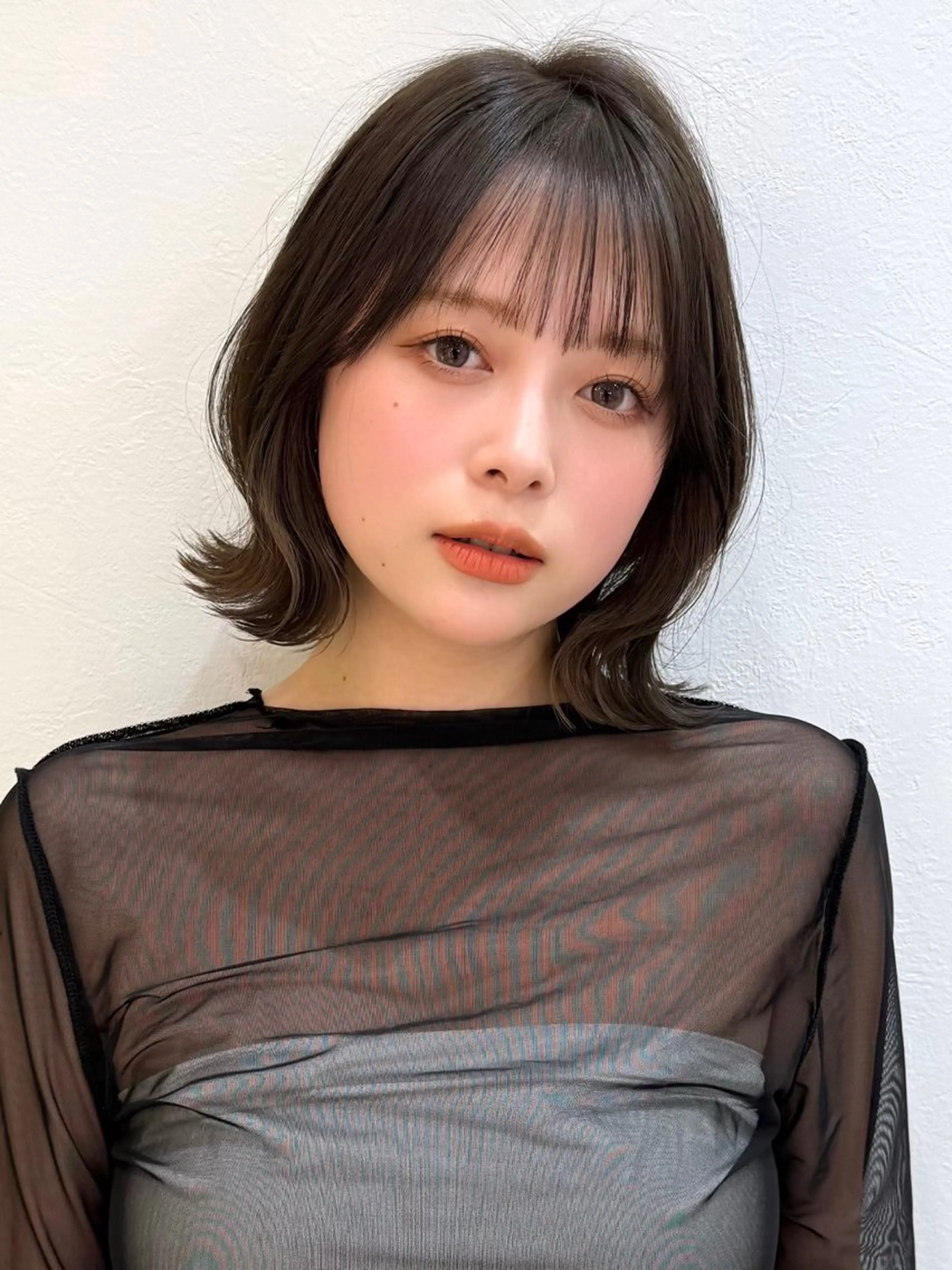 ミディアム カット ヘアカラー トリートメント 新宿/髪質改善/ボブ 韓国レイヤー大重聖斗のヘアスタイル