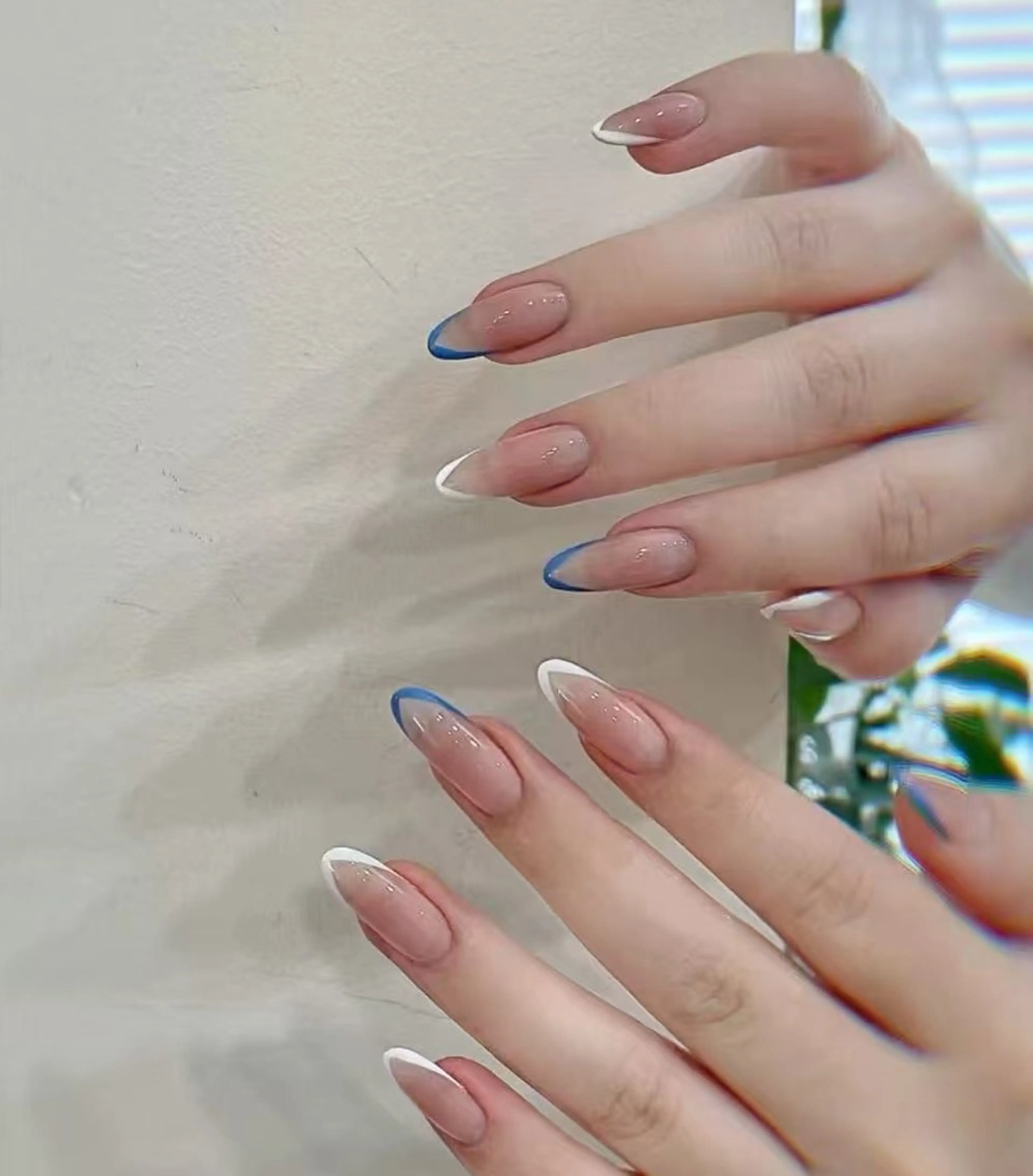 ネイル フラワーネイル フレンチネイル ジェルネイル ガラスフレンチ ハート ハンドネイル BabyYouMi ねねのネイルデザイン