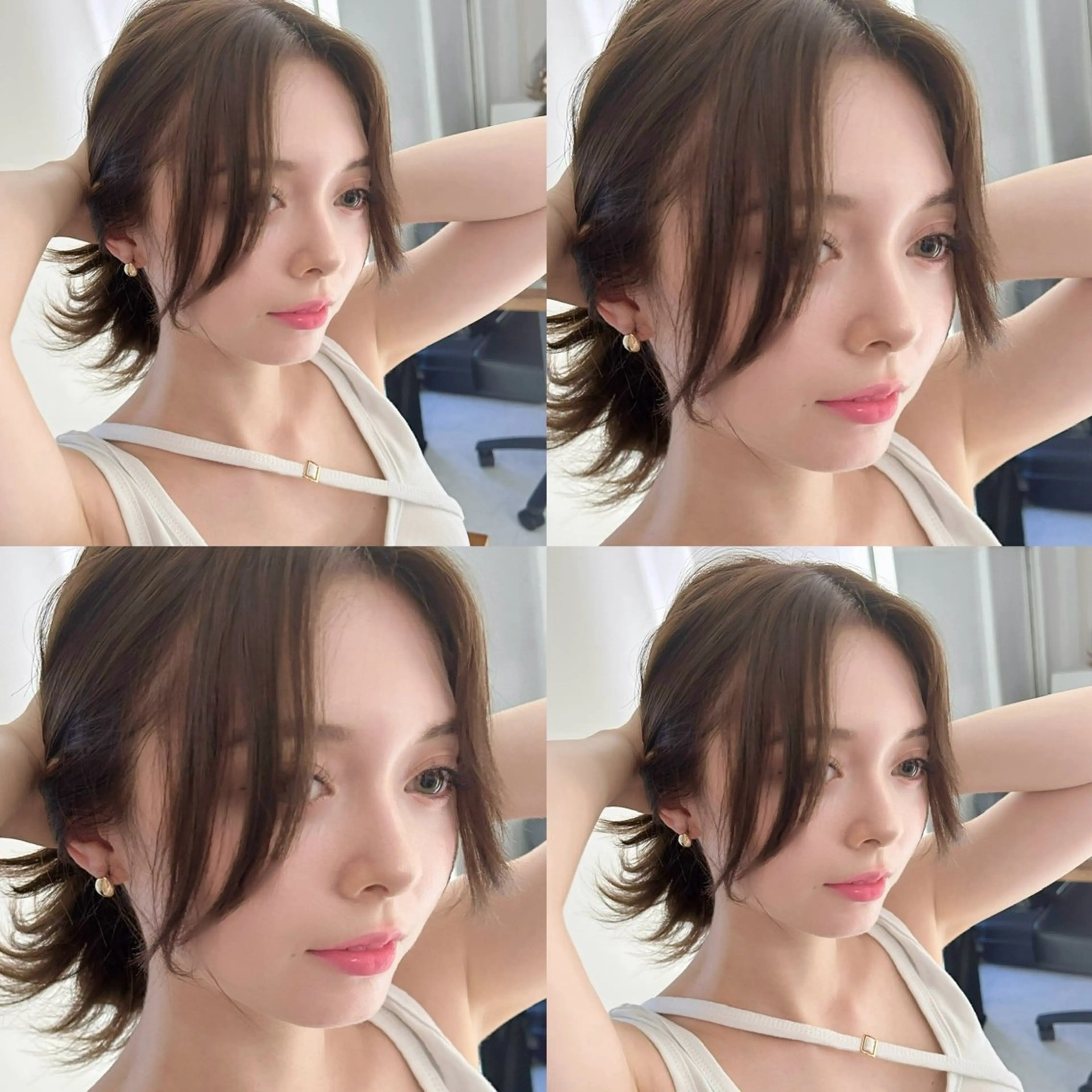 ミディアム 顔周りカット 艶髪/モテヘア🎀 MIHOのヘアスタイル