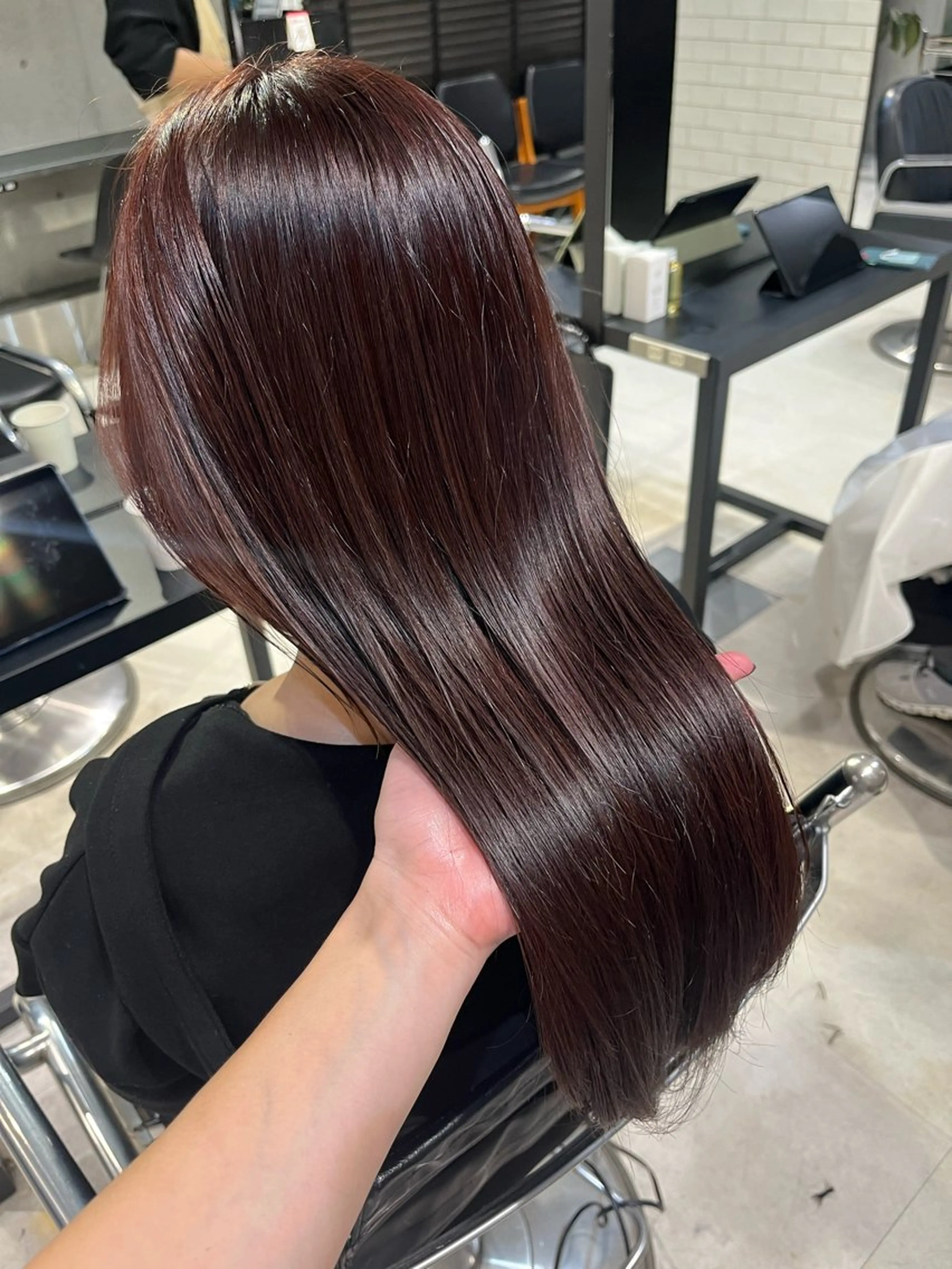 セミロング カラー パーマ ヘアアレンジ カット ヘアカラー トリートメント ヘアセット 透明感/オリーブ/ グレージュ/YUKAのヘアスタイル