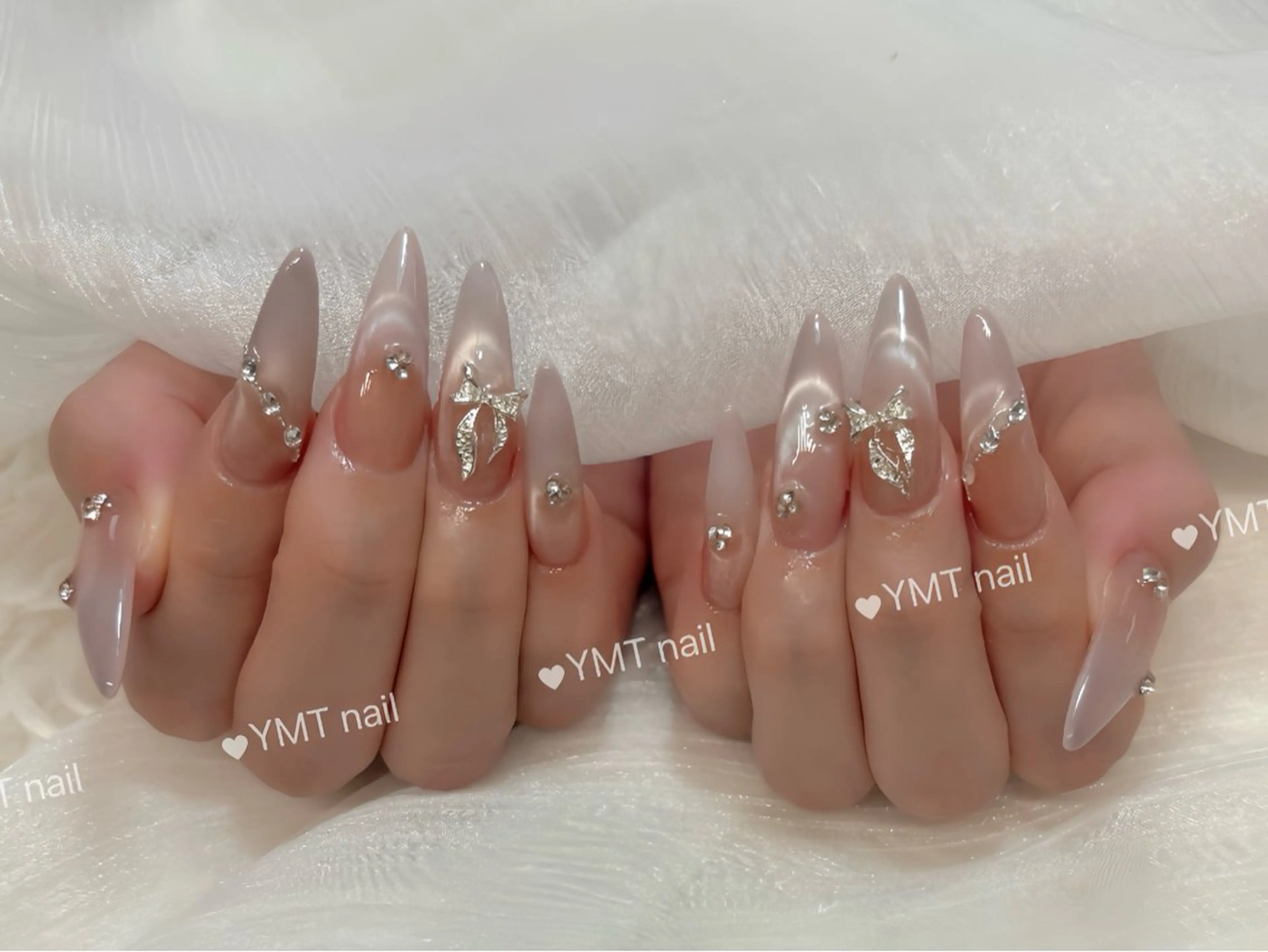 ネイル 長さ出し フットネイル ジェルネイル 韓国ネイル マグネットネイル ハンドネイル YMT． NailStudioのネイルデザイン