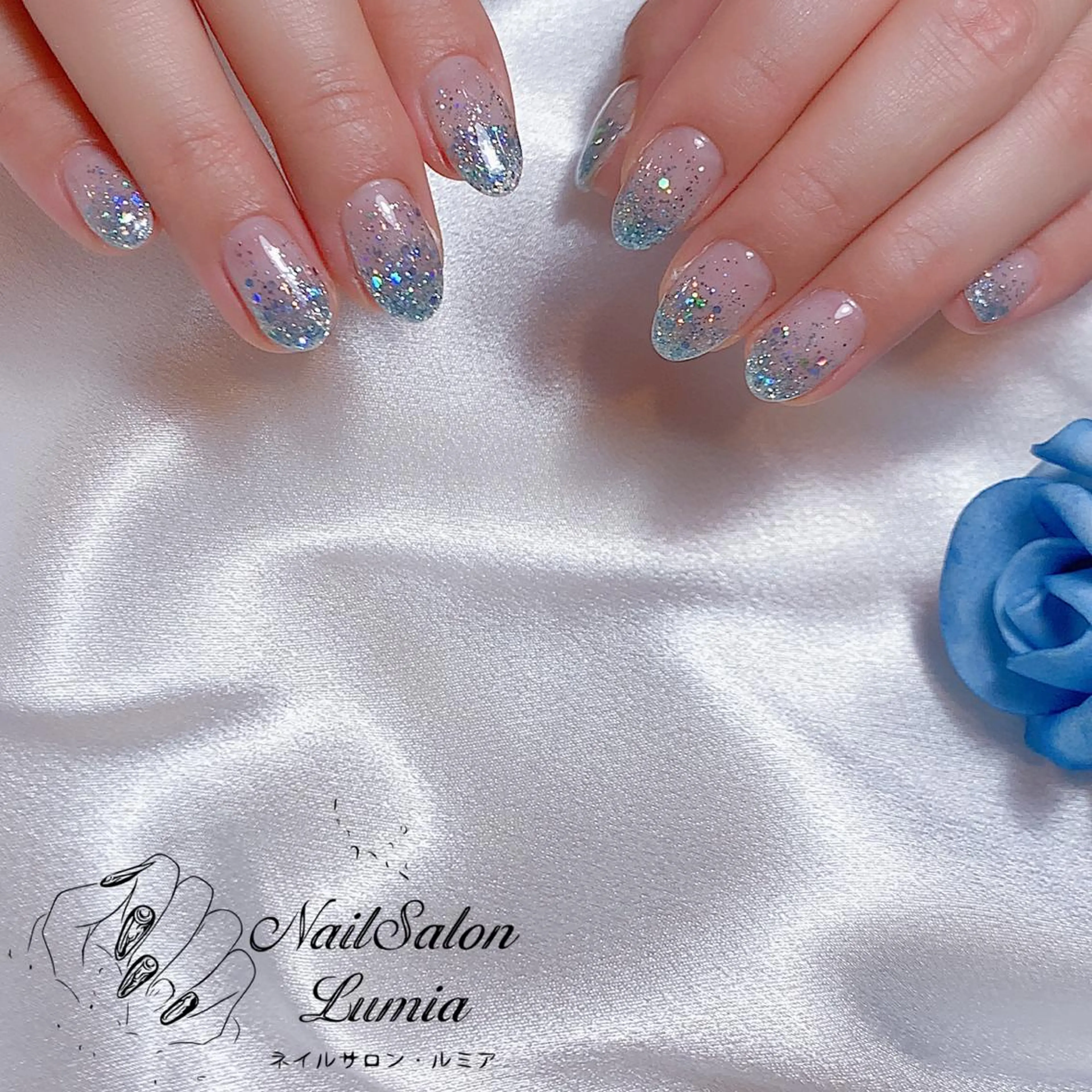 ネイル グラデーション ラメ(グリッター) ラメグラデーション ネイルサロン ルミア Lumia 店長のネイルデザイン