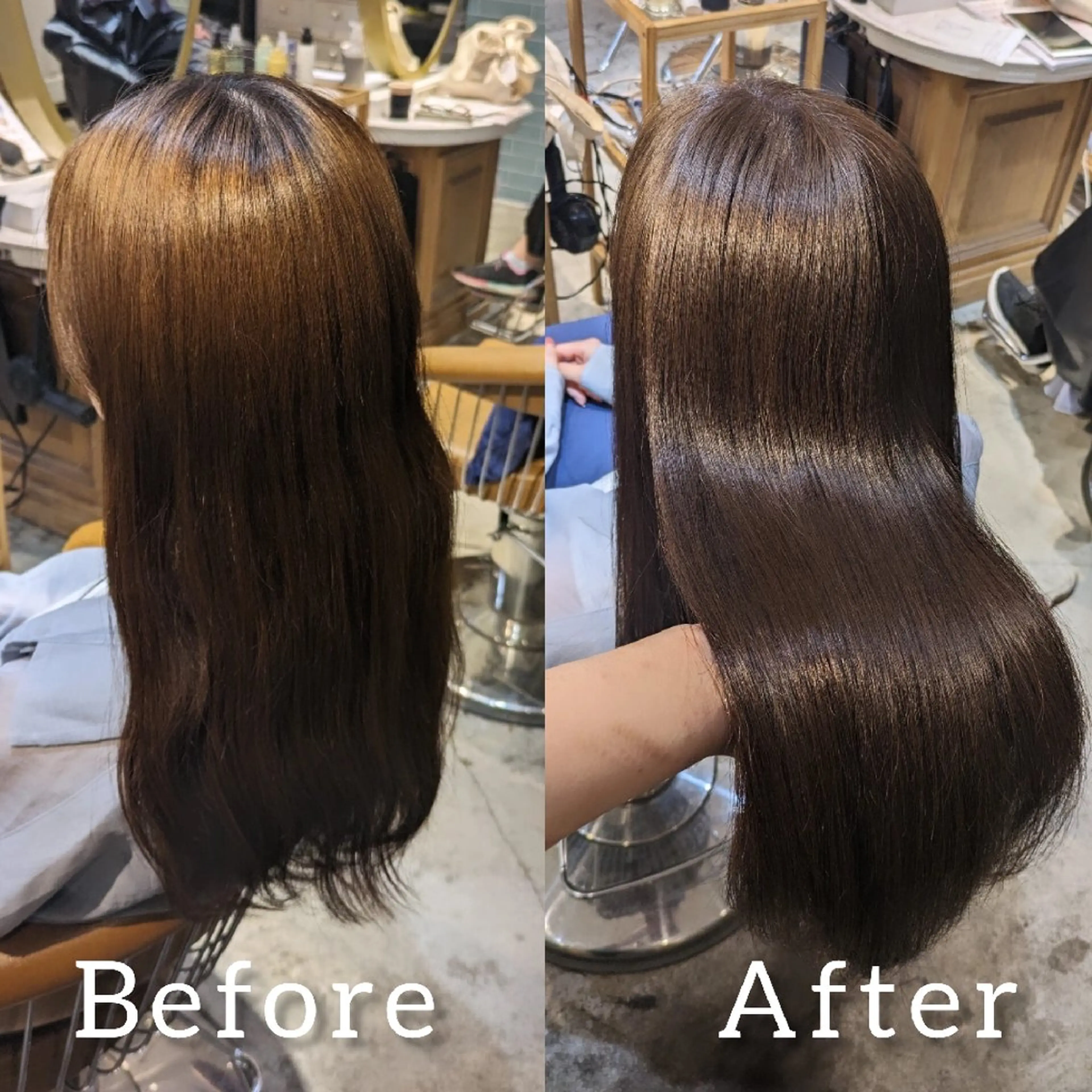 セミロング カット ヘアカラー トリートメント 縮毛矯正/レイヤー 💎やまもとちひろのヘアスタイル