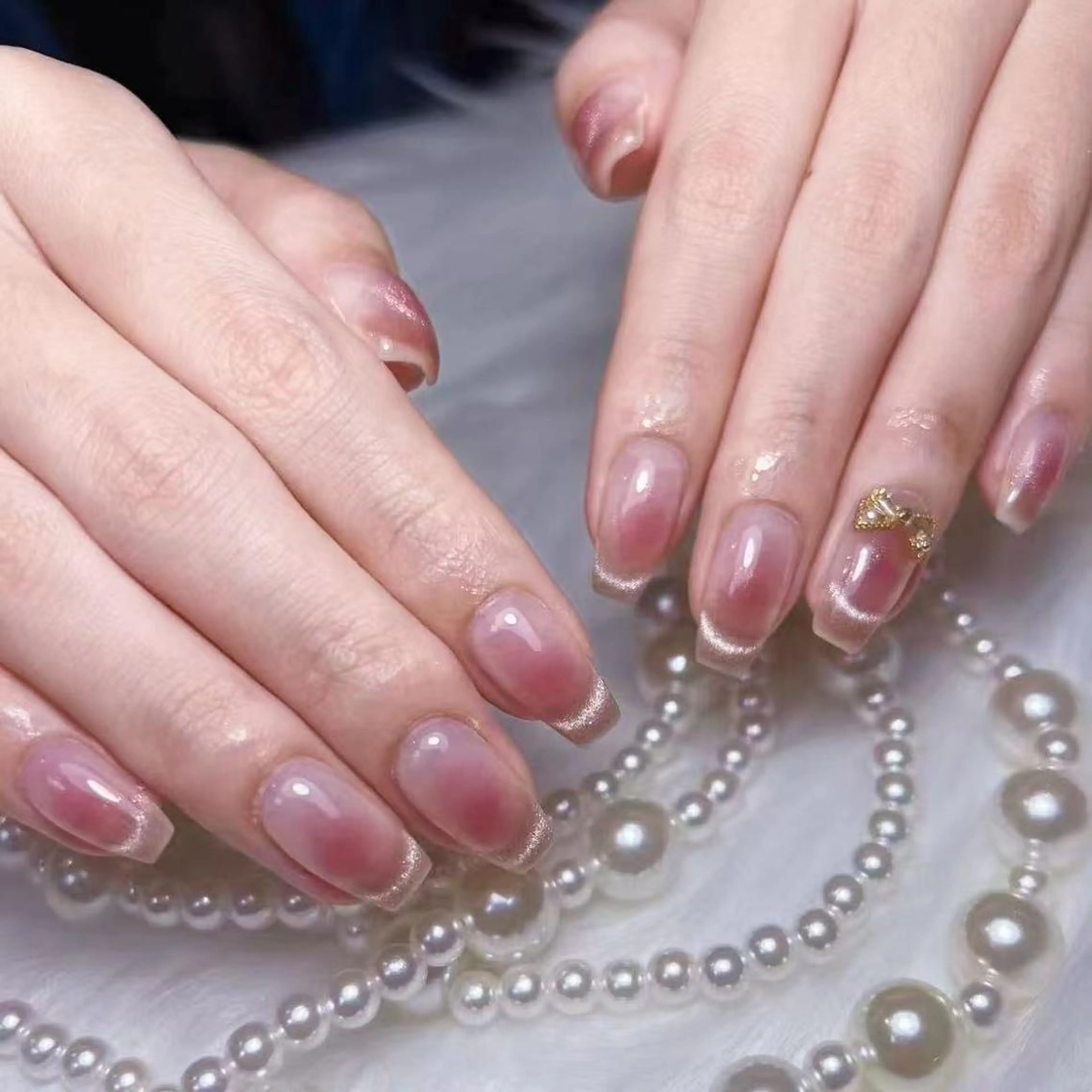 ネイル アートネイル オーロラネイル ガーリー キラキラネイル 韓国ネイル ハンドネイル diamond ♥のネイルデザイン