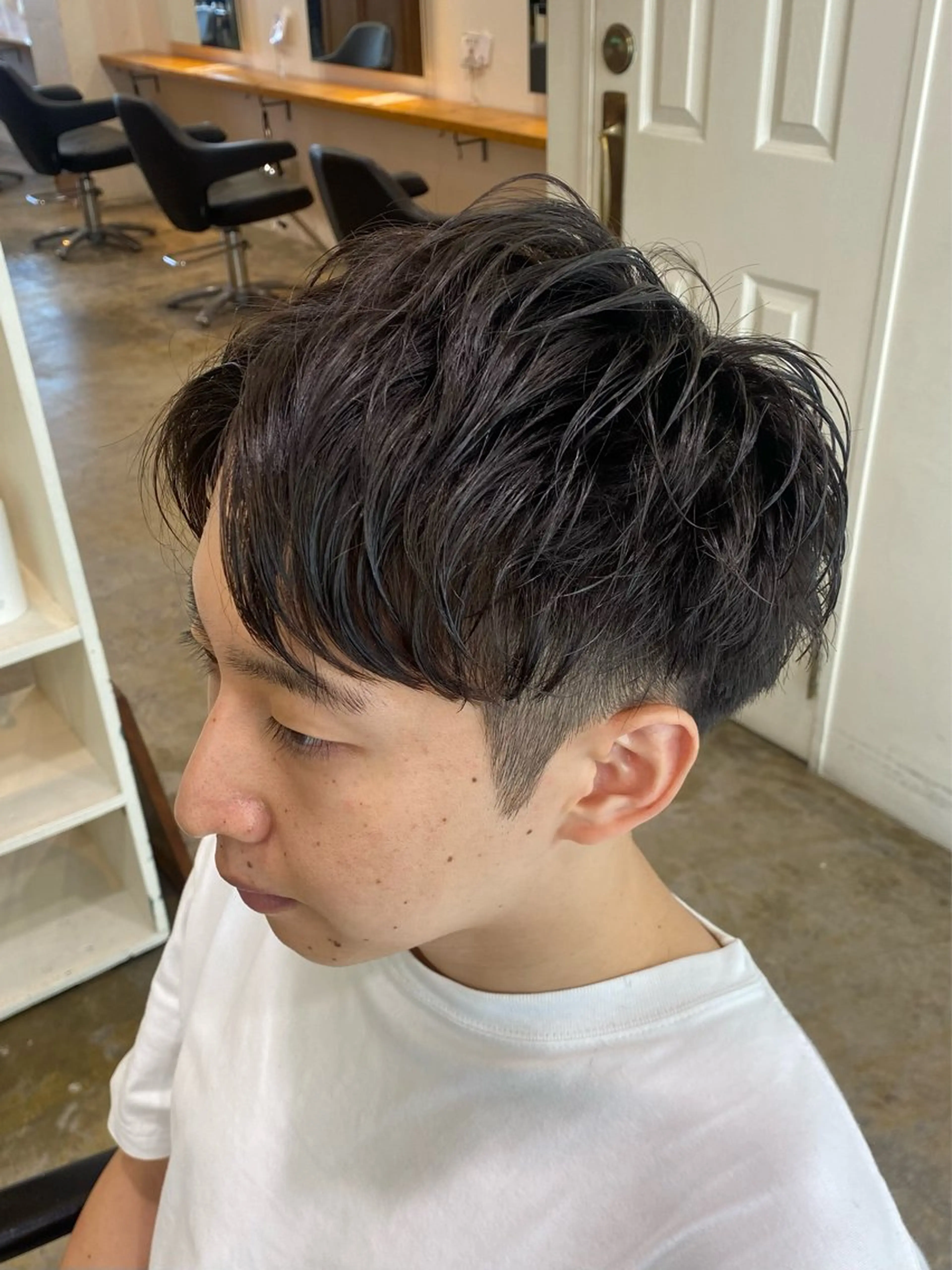 ショート パーマ メンズ メンズパーマ ニュアンスパーマ カット パーマ トリートメント レイヤーボブ/ 艶カラー/サナ🌼のヘアスタイル