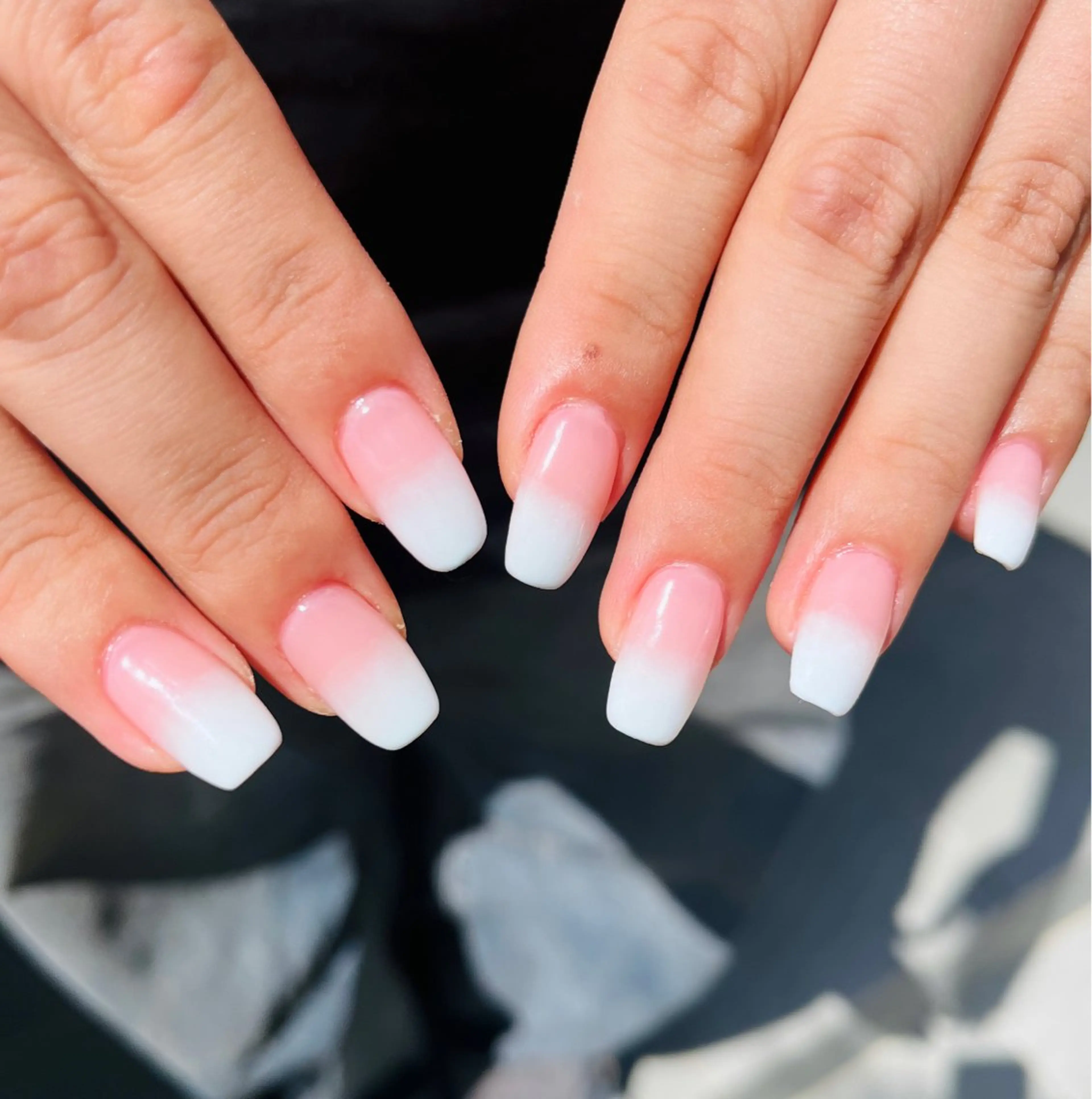 ネイル ブルー グラデーション ピンク HazeGrass NAILのネイルデザイン