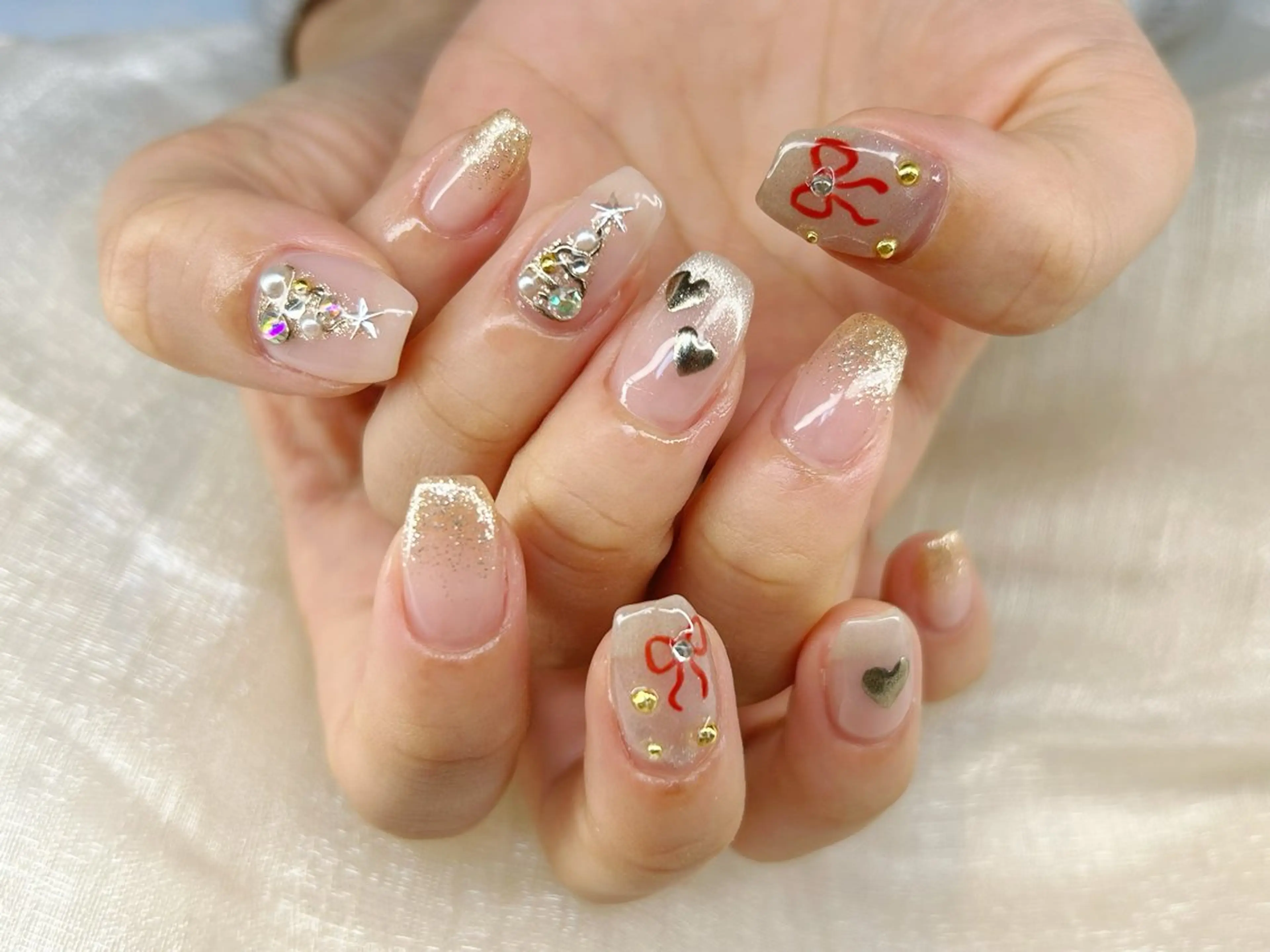 ネイル アートネイル 成人式 長さ出し フットネイル マグネットネイル ハンドネイル Lino Nailのネイルデザイン