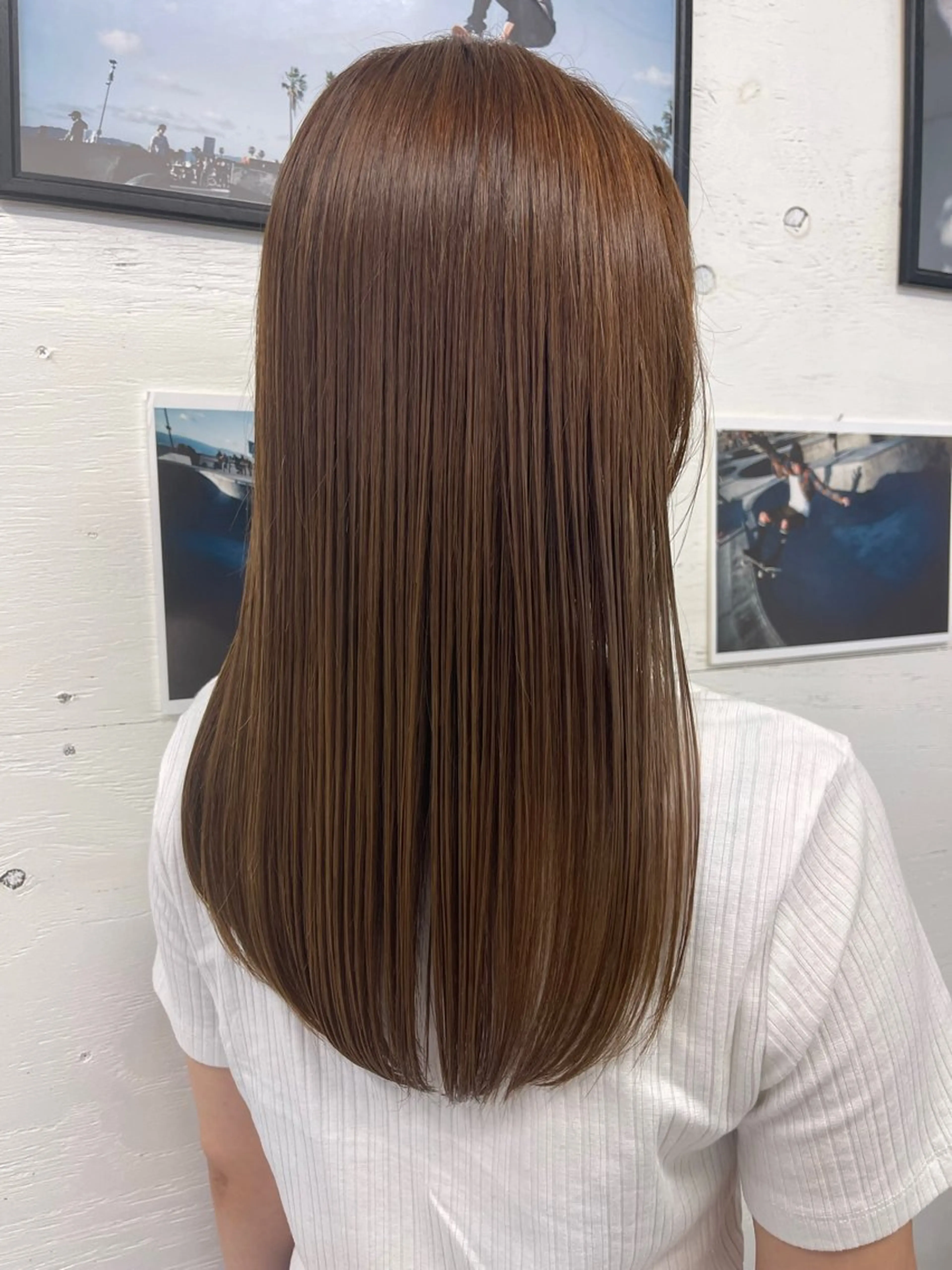 カラー ベージュカラー ブリーチ 透明感カラー ブリーチなしカラー 篠崎 佑季のヘアスタイル