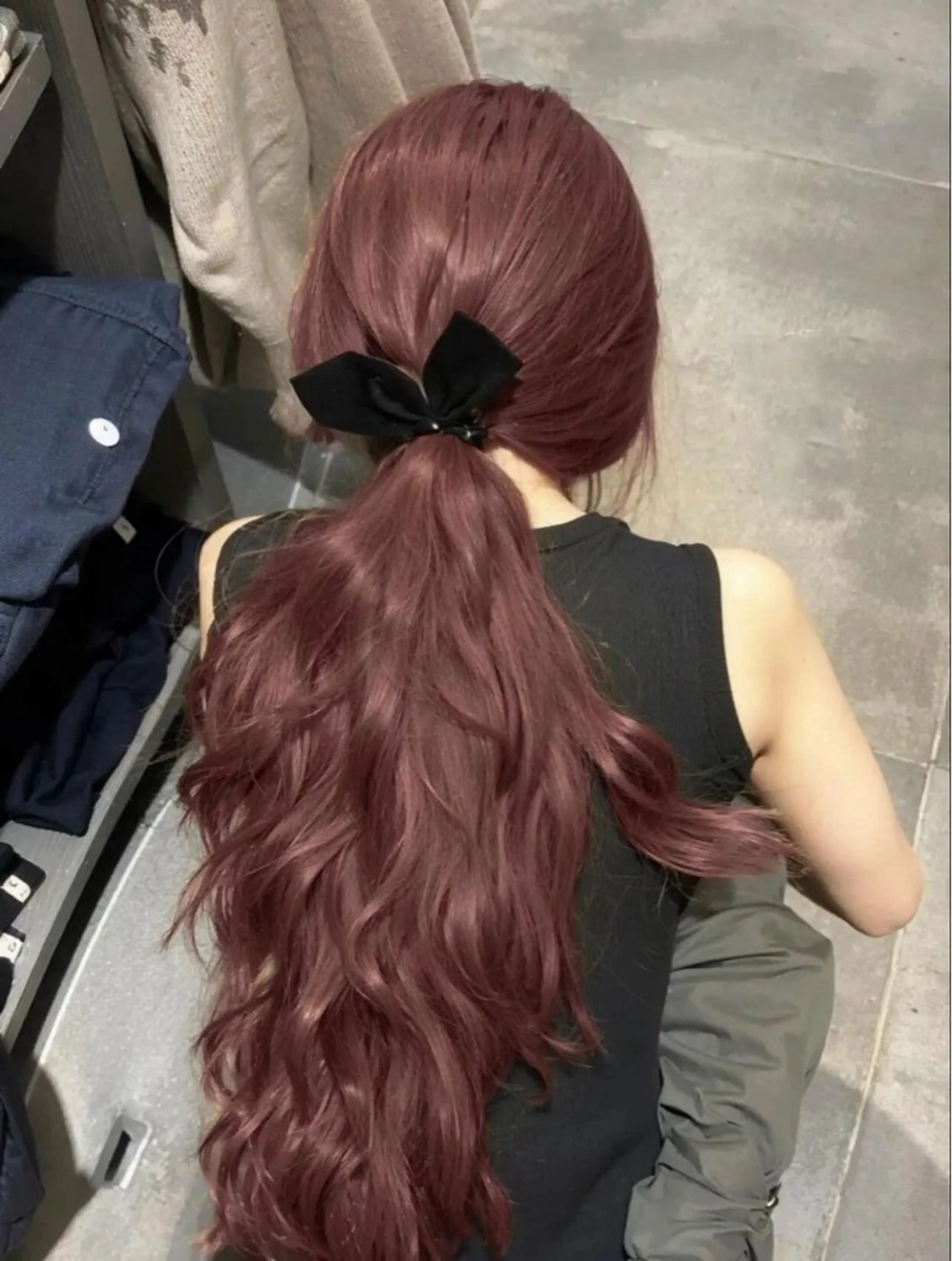 ロング カラー ヘアカラー トリートメント ヘッドスパ 艶モテ・韓国スタイル 🤍りんのヘアスタイル