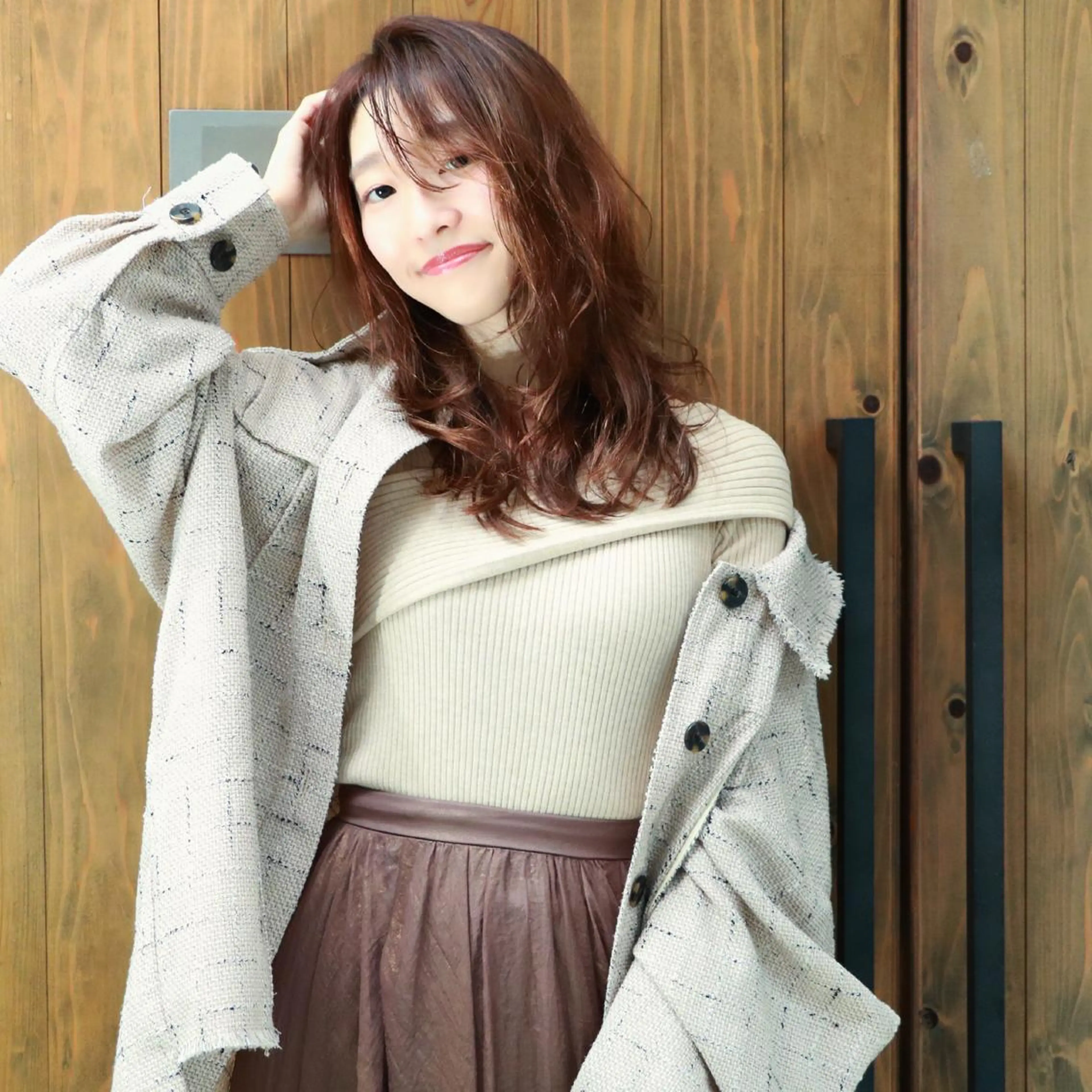 セミロング カラー パーマ 透明感カラー ハイレイヤー レイヤーカット カット ヘアカラー トリートメント 松田卓也🌟髪質改善 🌟縮毛矯正🌟艶髪のヘアスタイル