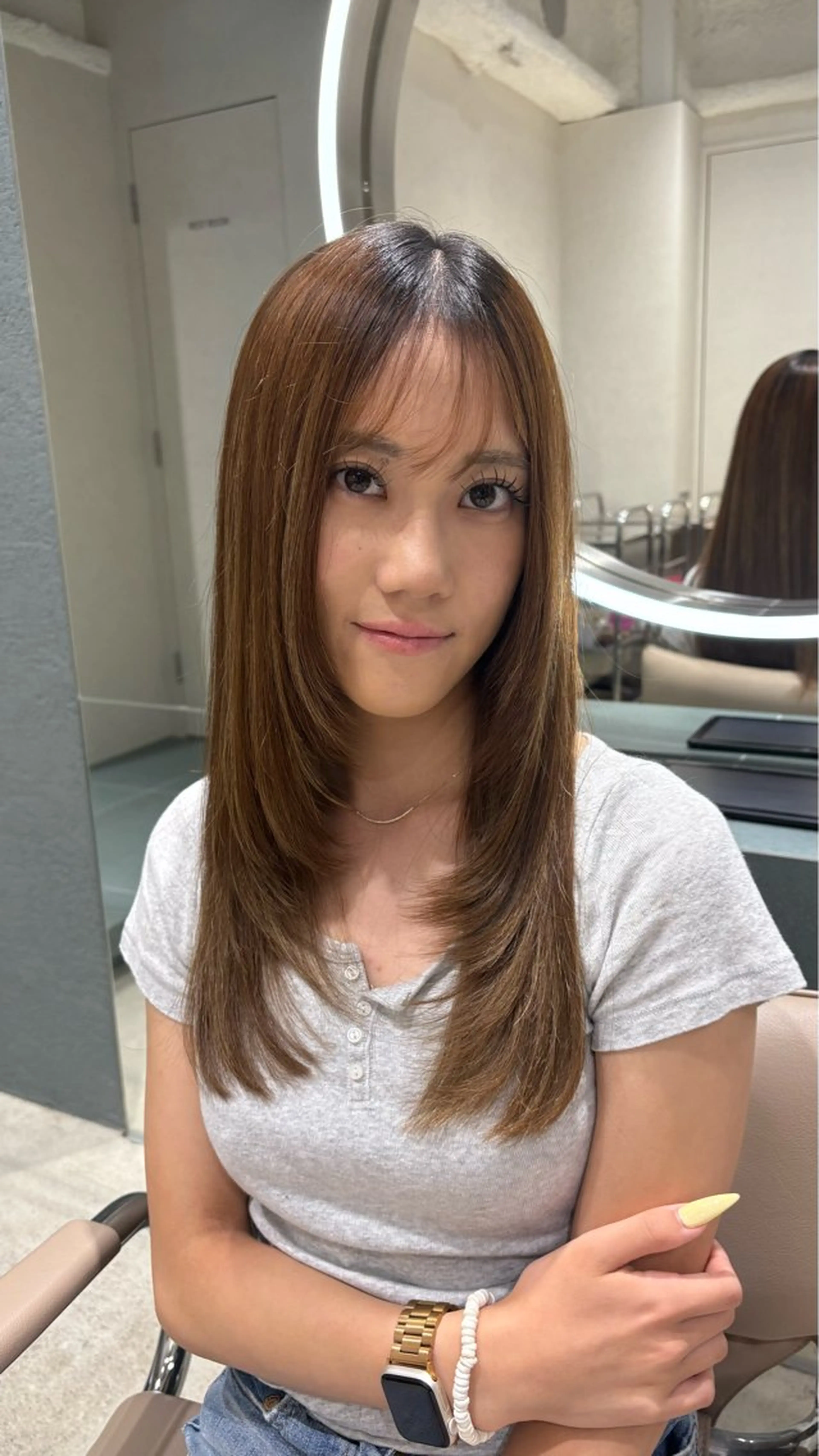 ロング せな立川レディース メンズカットモデルのヘアスタイル