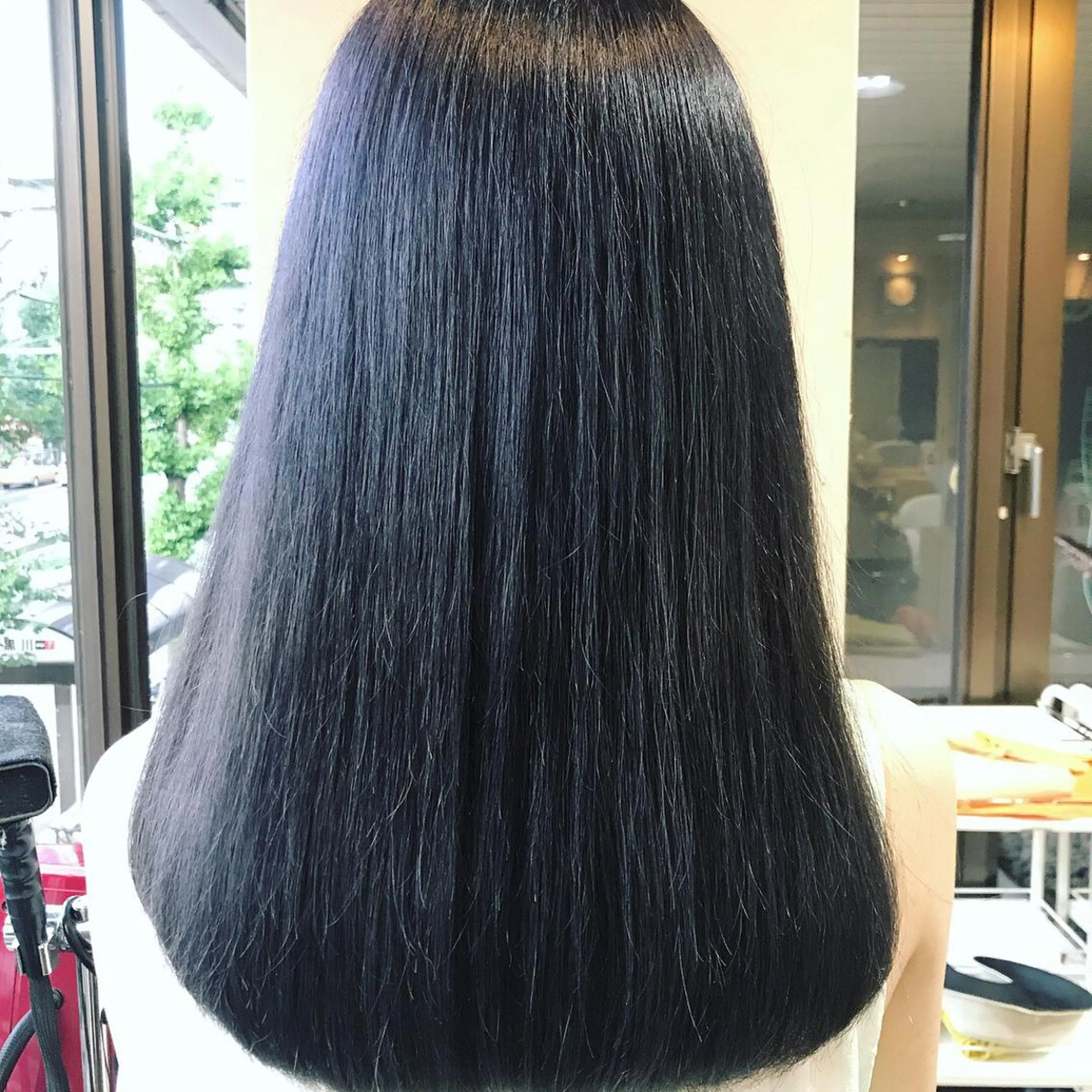 ロング カラー 黒髪 ブルーカラー ブルーブラック Agu hair cuddle 大曽根店【アグ ヘアー カドル】所属・Chinami チナミのヘアスタイル