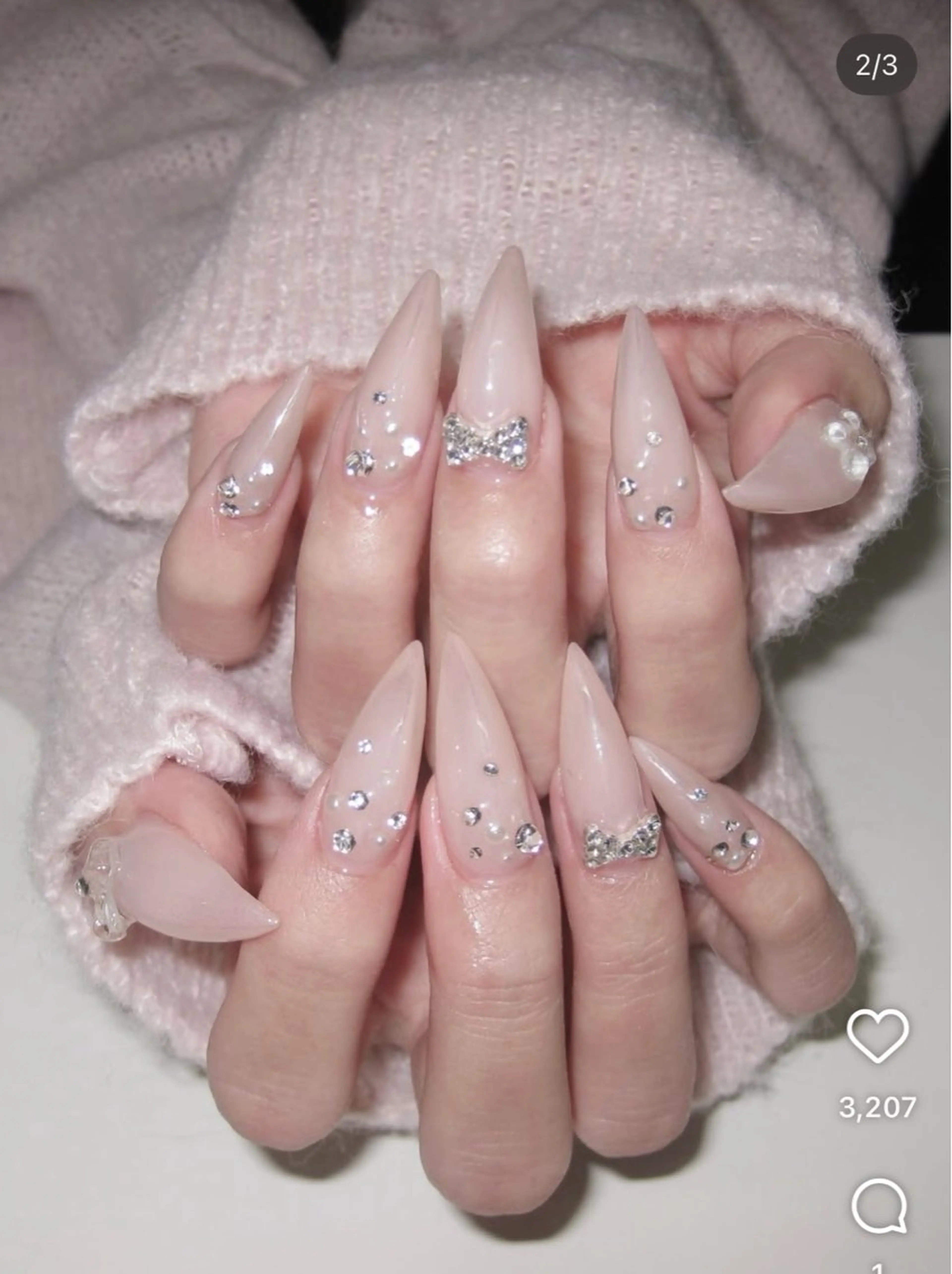 ネイル アートネイル ジェルネイル ガーリー キラキラネイル Nihonthy Nail 新宿所属・Nihonthy Nail 新宿のネイルデザイン