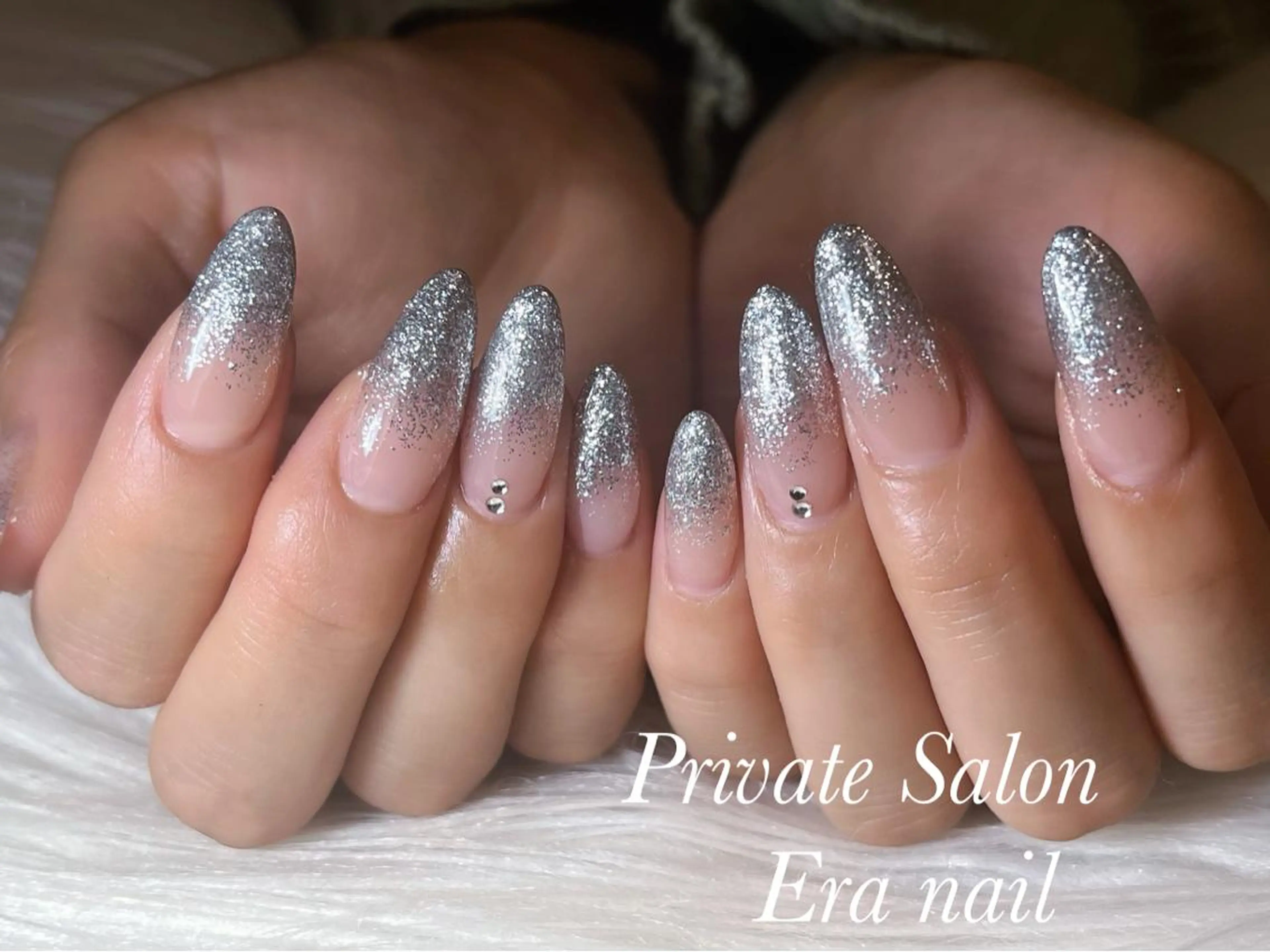 ネイル グラデーション ラメ(グリッター) ラメグラデーション スカルプネイル Era nailのネイルデザイン