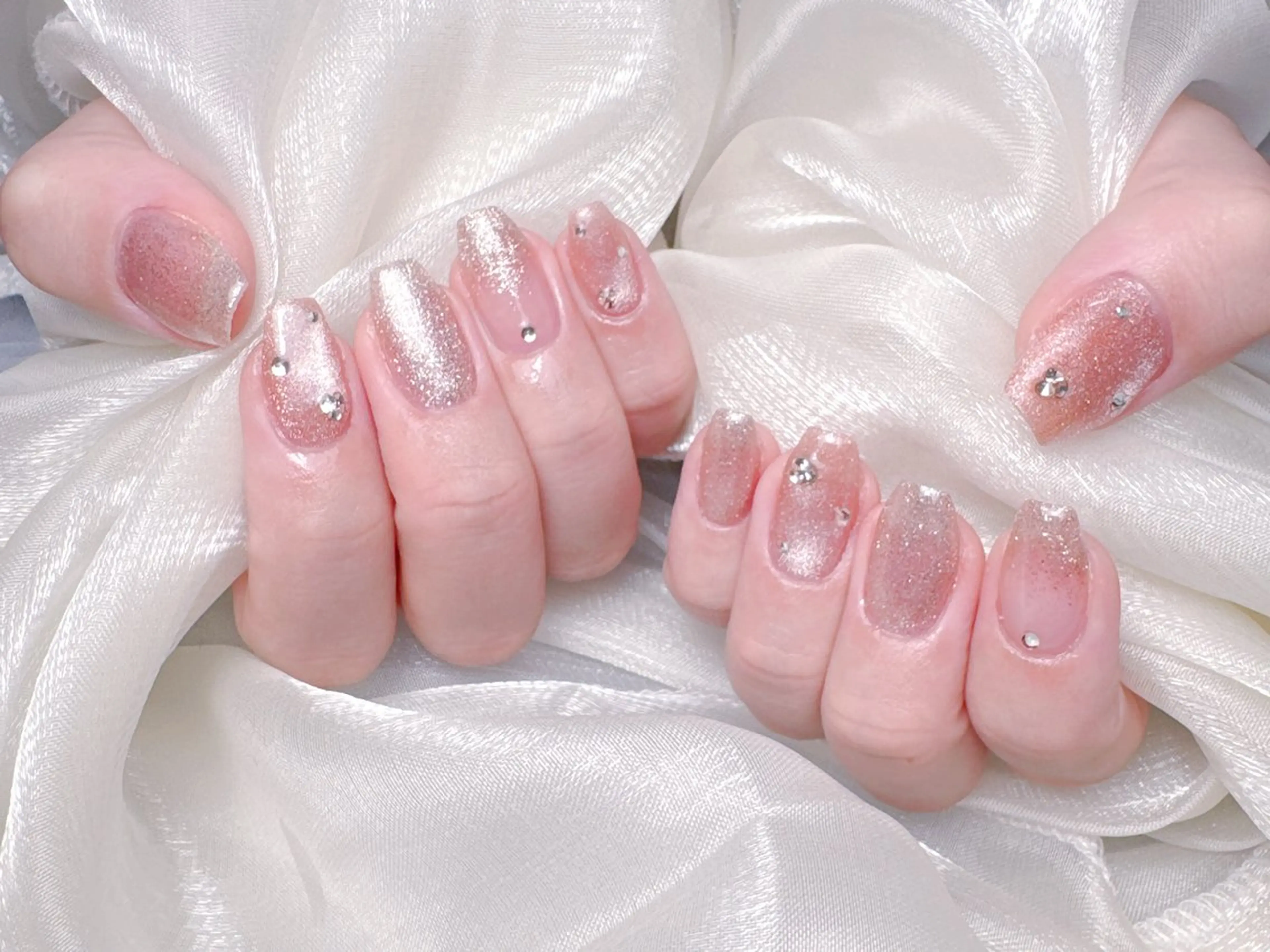 ネイル 長さ出し フレンチネイル ジェルネイル ガラスフレンチ 韓国ネイル ハンドネイル ハンドケア HD Studioのネイルデザイン