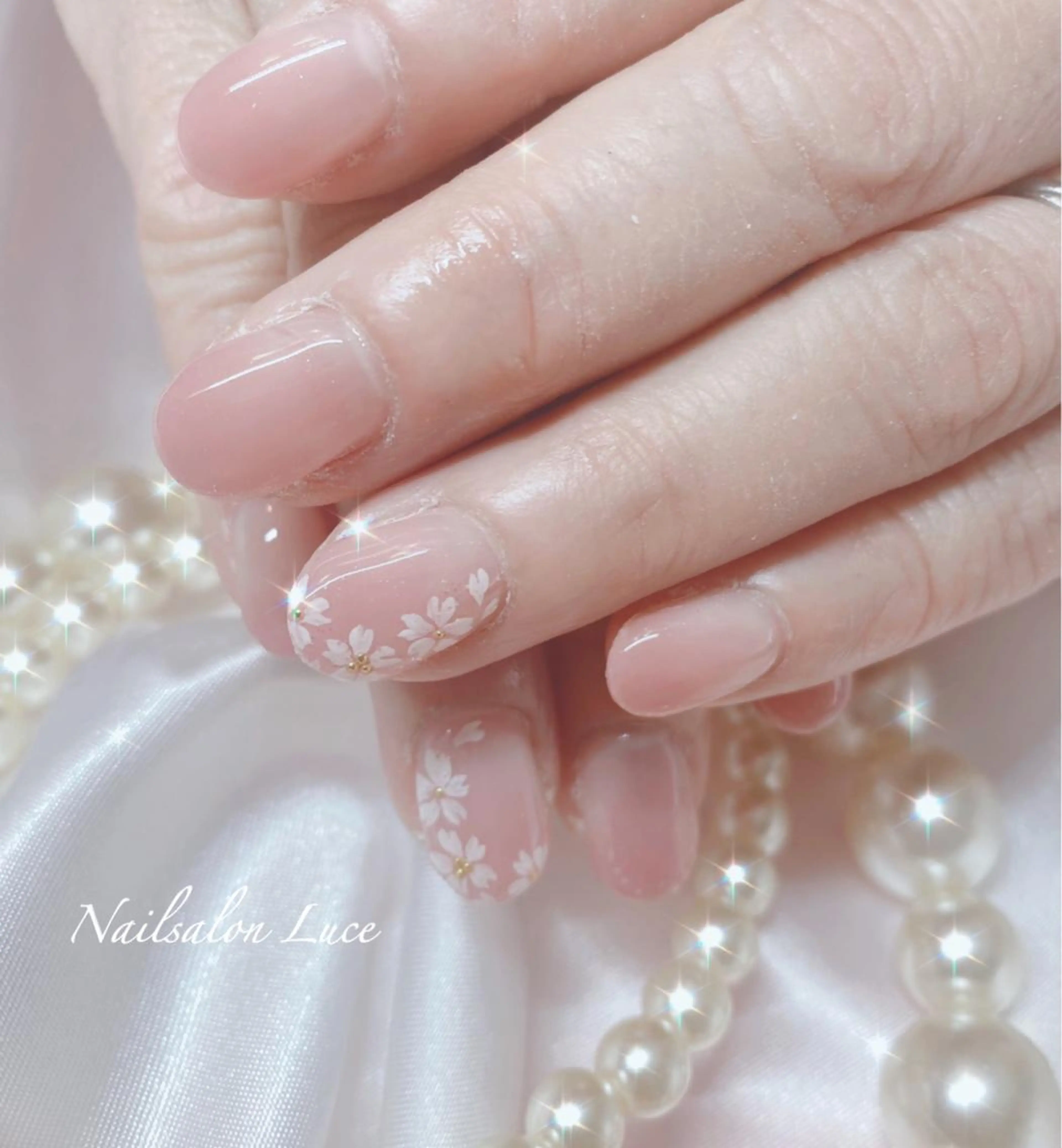 ネイル 桜ネイル ジェルネイル グラデーション ワンカラーネイル ピンク ネイル& 脱毛サロン　Lのマツエク・マツパデザイン