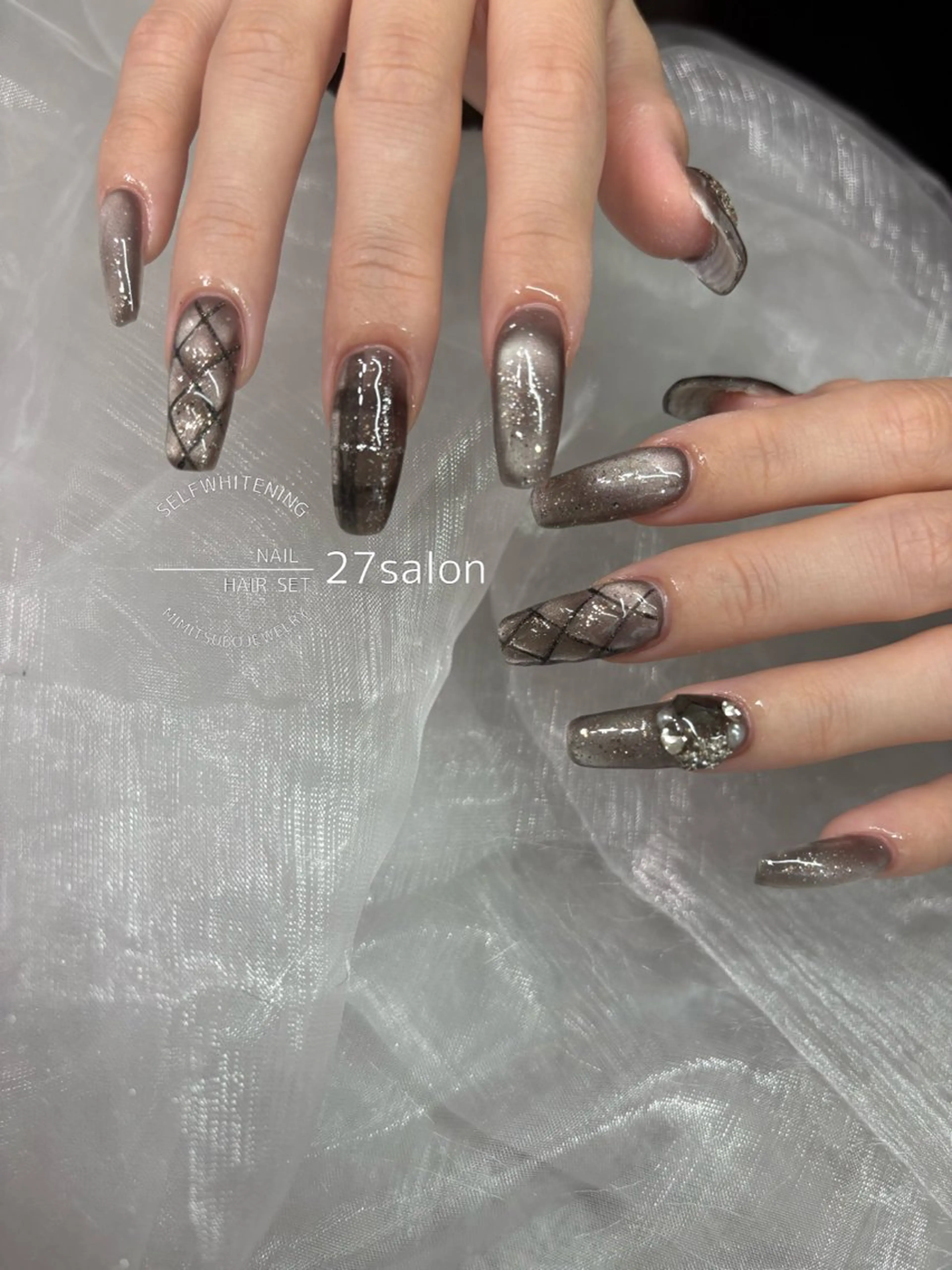 ネイル マグネットネイル ハンドネイル 27salon yuinaのネイルデザイン