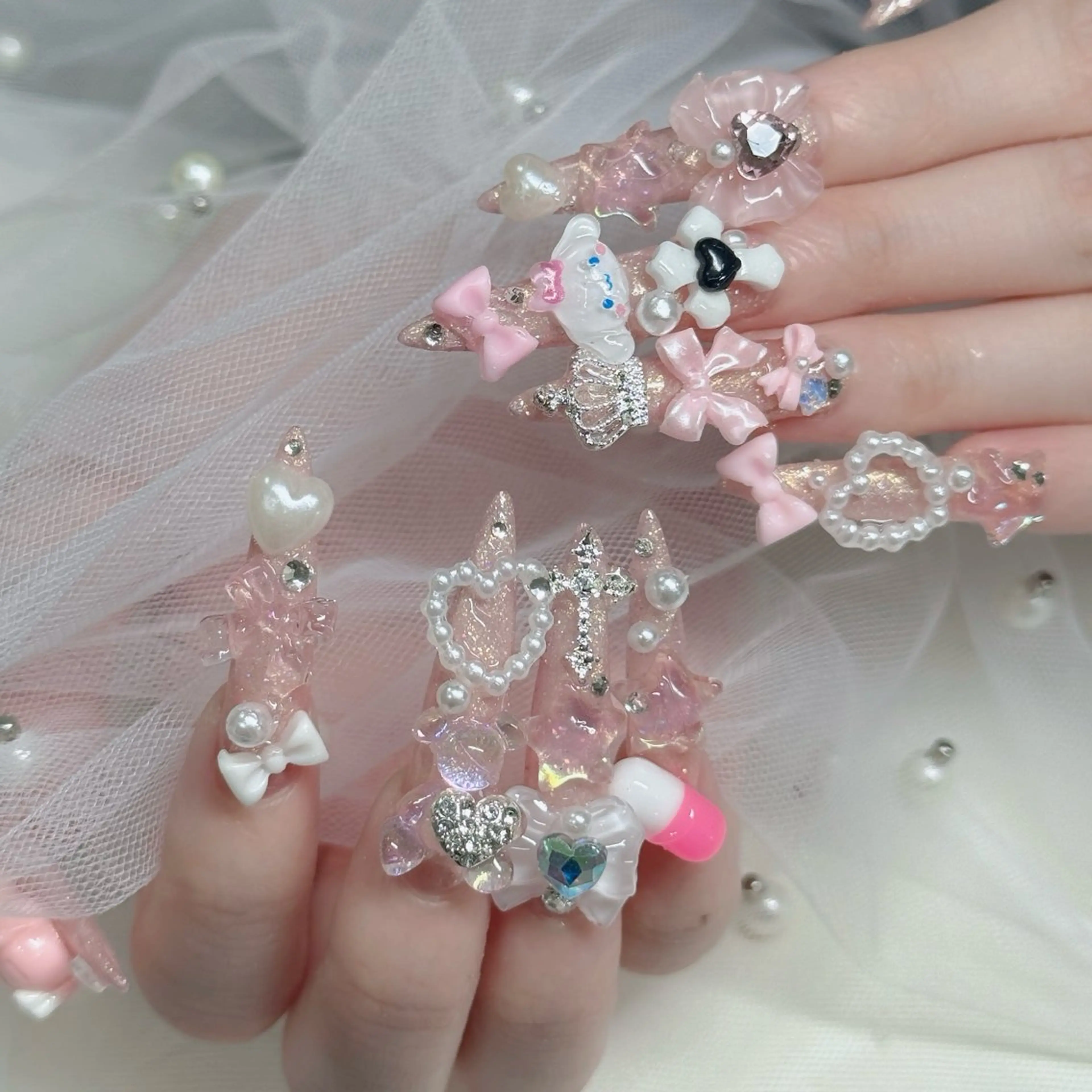 ネイル フットネイル フレンチネイル グラデーション 韓国ネイル ロングネイル ハンドネイル Hani Nail Salonのネイルデザイン