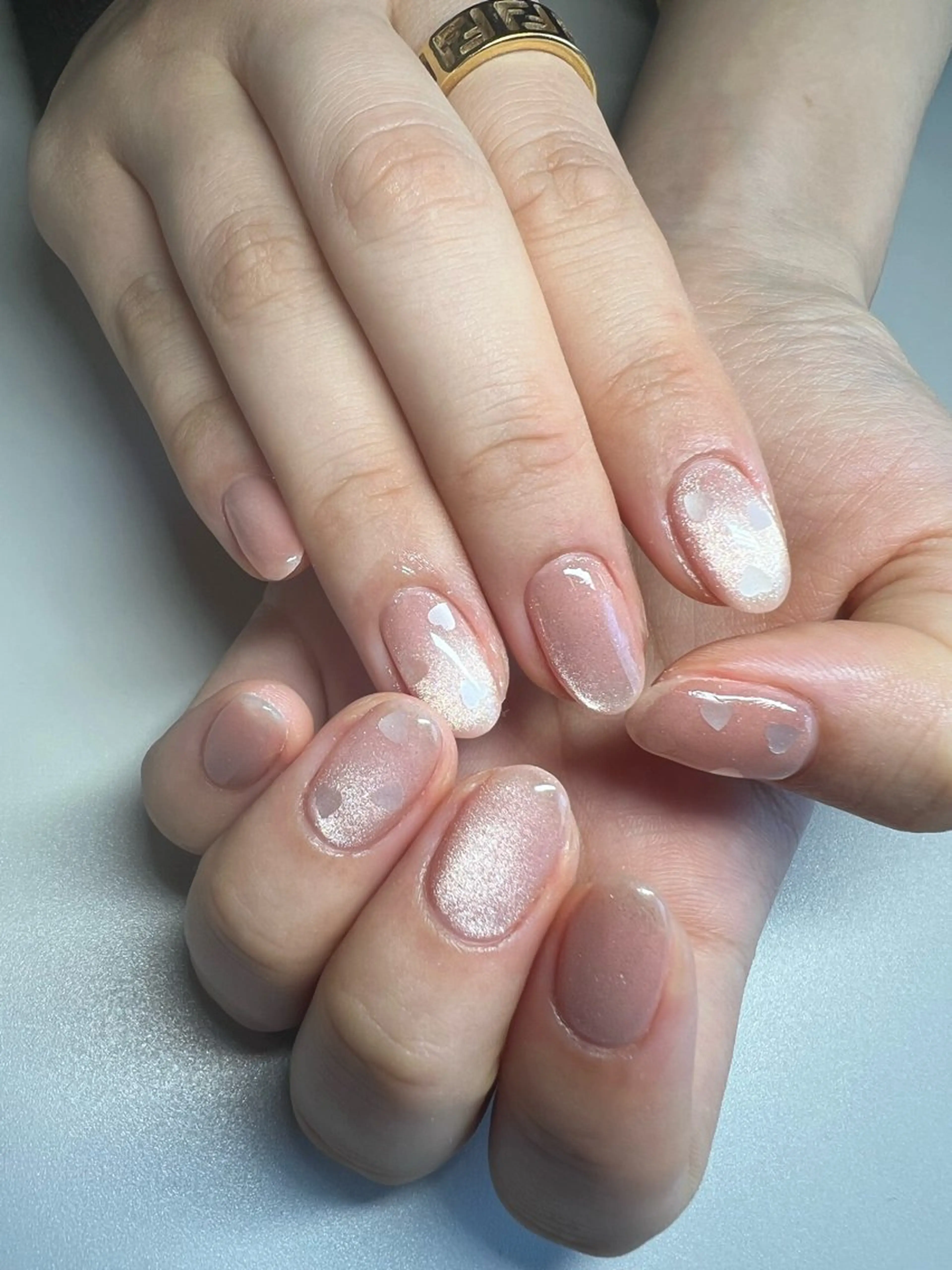 ネイル アートネイル ハート マグネットネイル シンプルネイル toki 横浜✨天王町のネイルデザイン