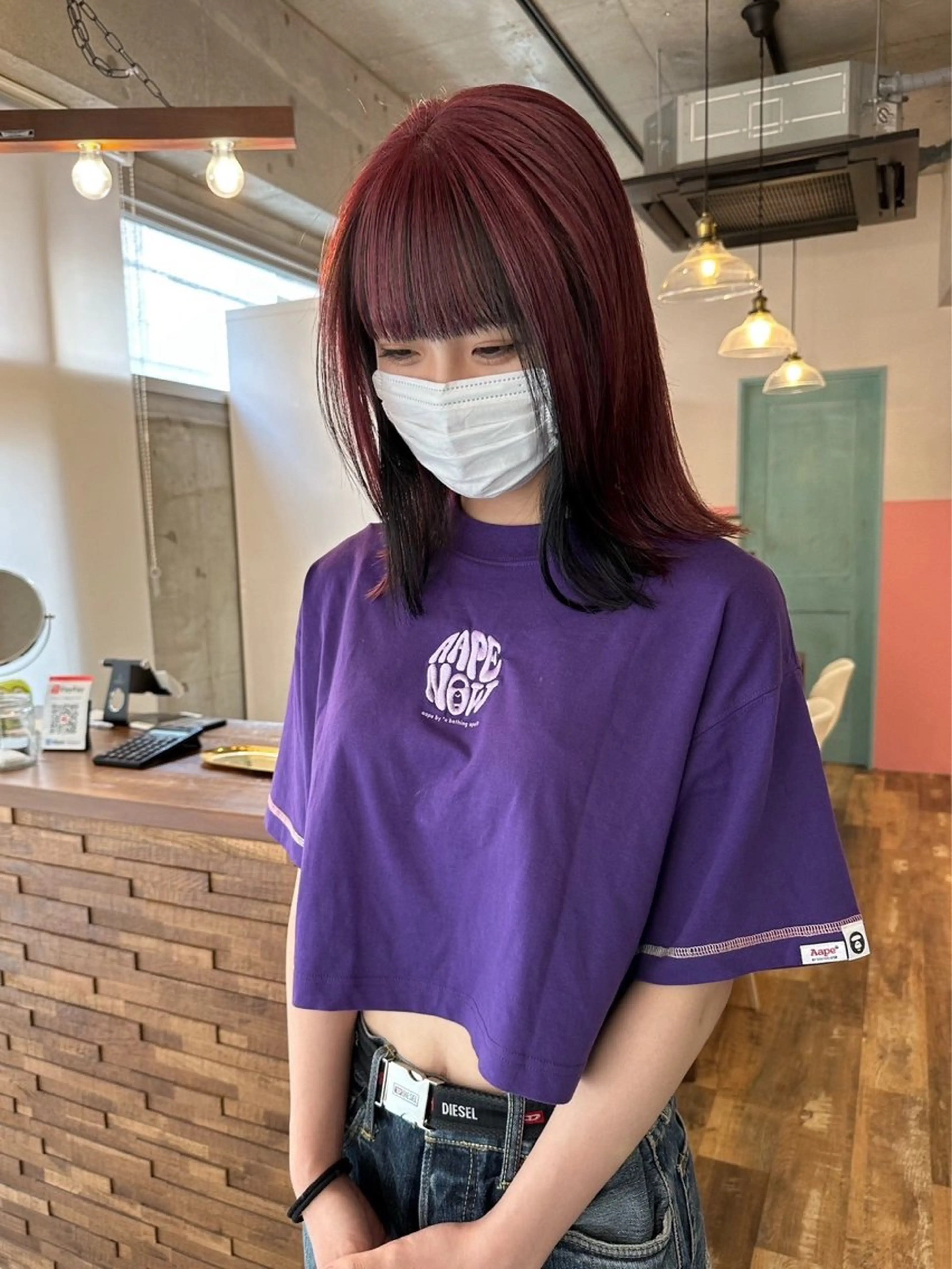 セミロング カット ヘアカラー ♥️ボブ/ブリーチ なしカラー/mahoのヘアスタイル