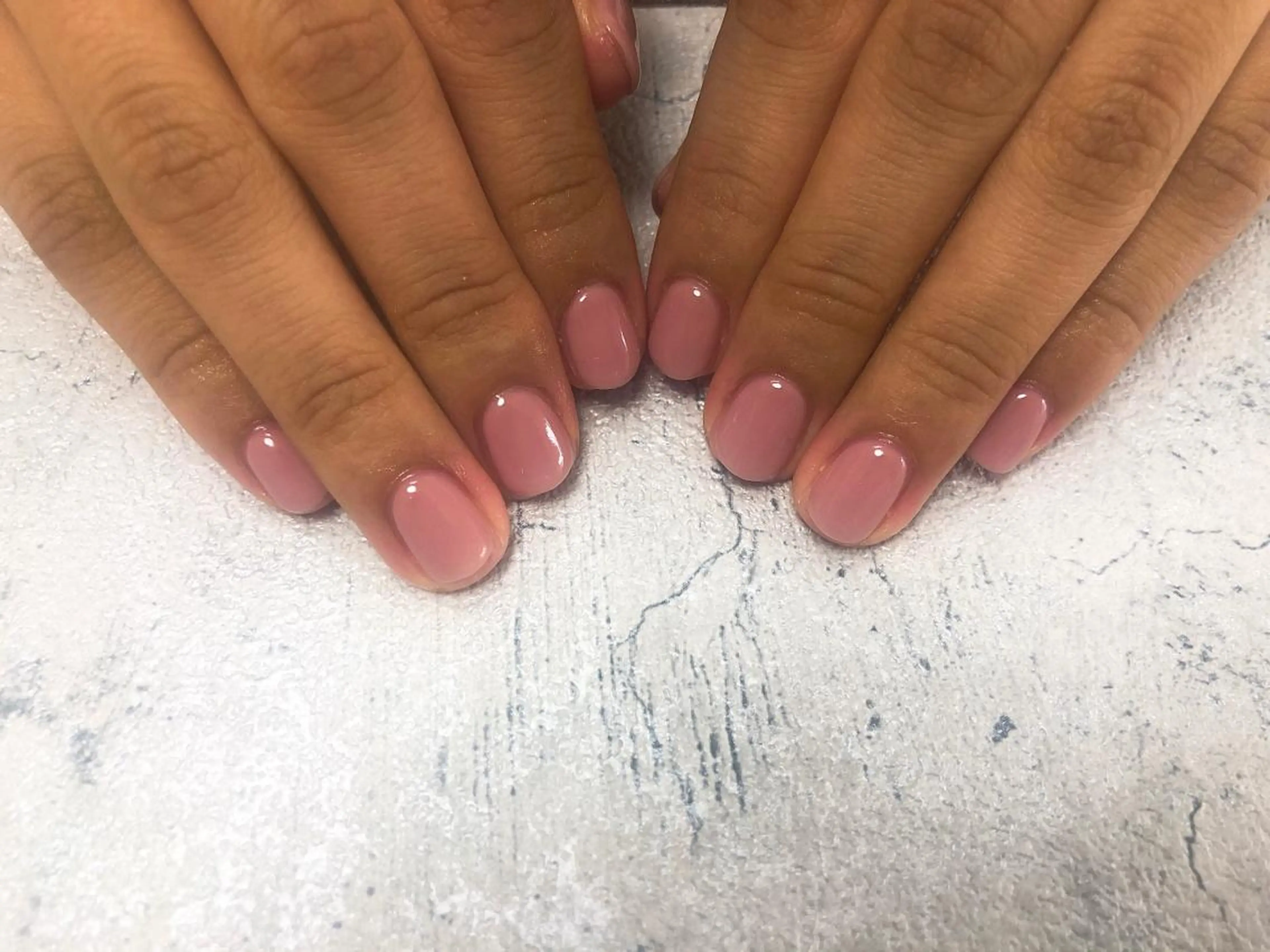 ネイル 氷ネイル・うるうるネイル ピンク ハンドネイル Mogu nail 二子玉川のネイルデザイン