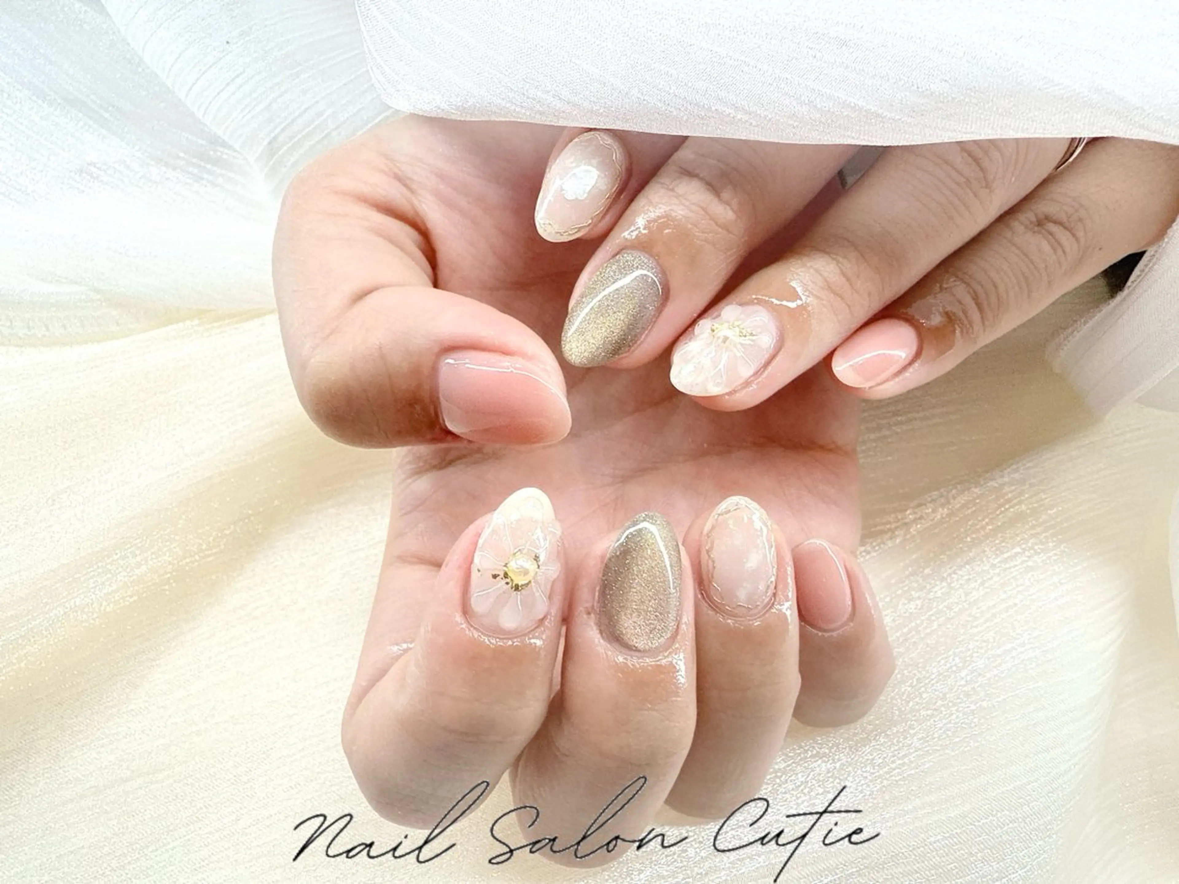 ネイル ジェルネイル ハート 韓国ネイル 持ち込み オフィスネイル ワンホンネイル 韓国ネイルのネイルデザイン