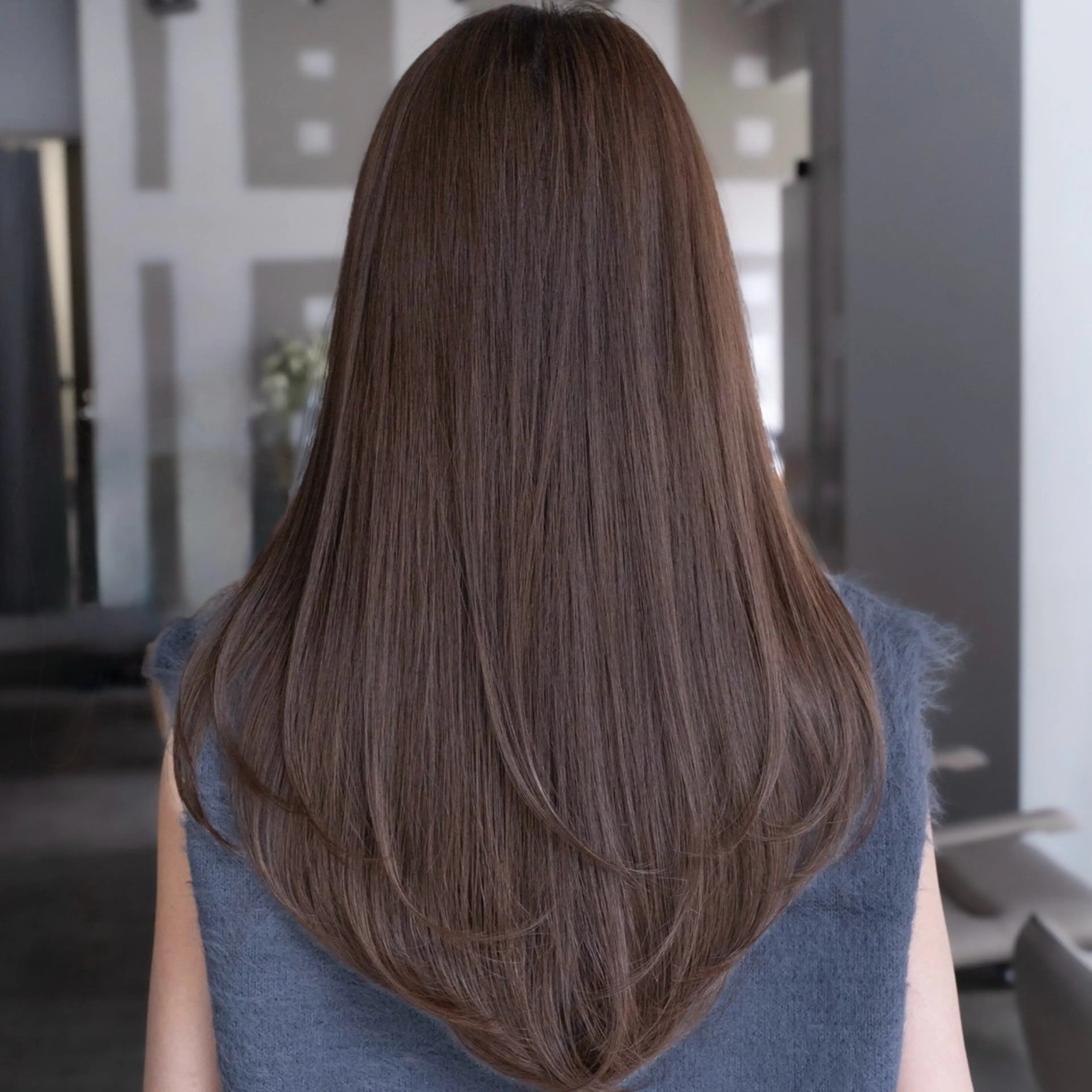 ロング カラー 透明感カラー オレンジ ヘアカラー トリートメント AIN.ANLY 明治神宮前所属・ムツキ/品のある 艶カラー/縮毛矯正のヘアスタイル