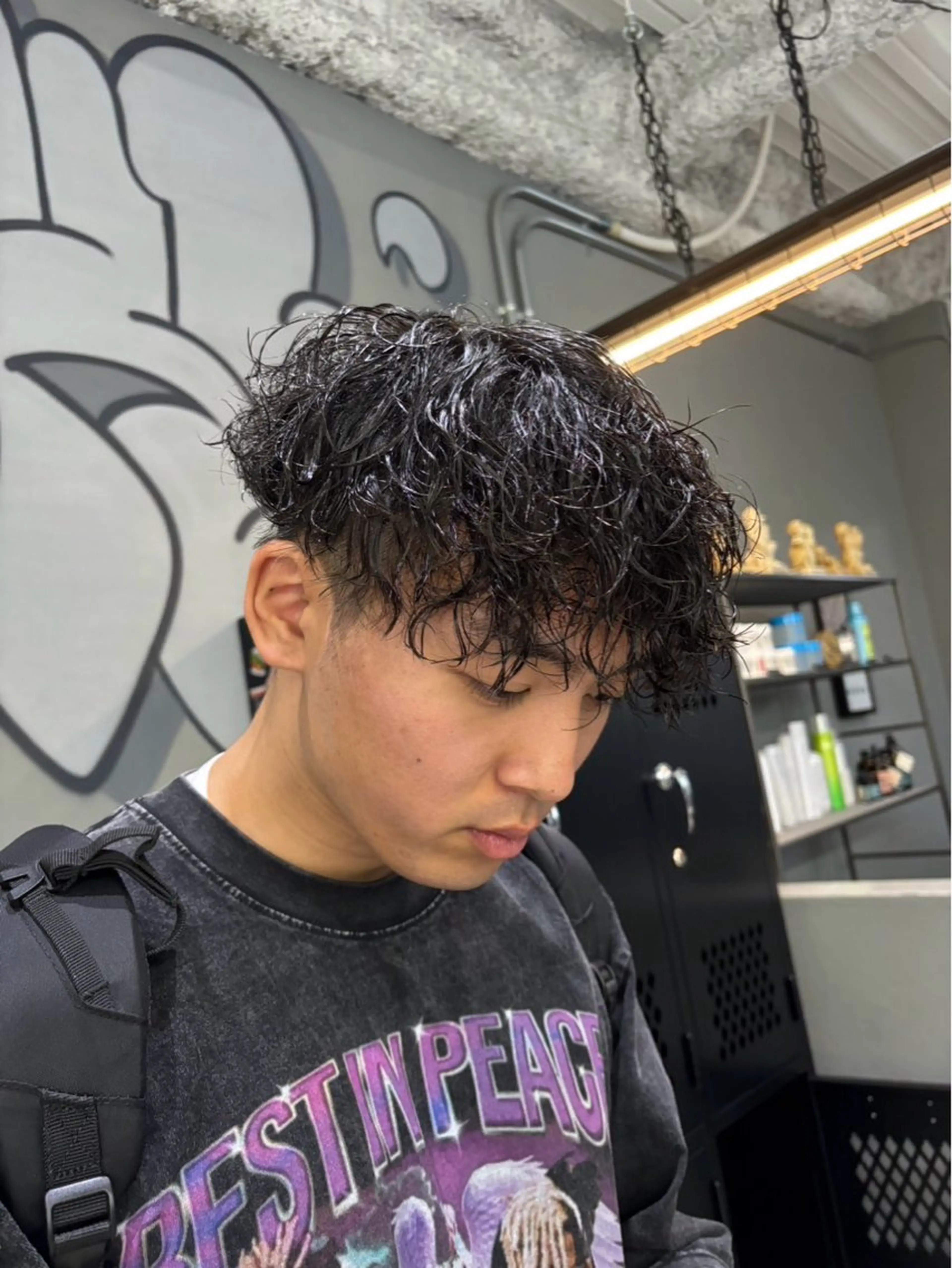 ショート パーマ メンズ カット パーマ メンズ専門サロン wokeのヘアスタイル