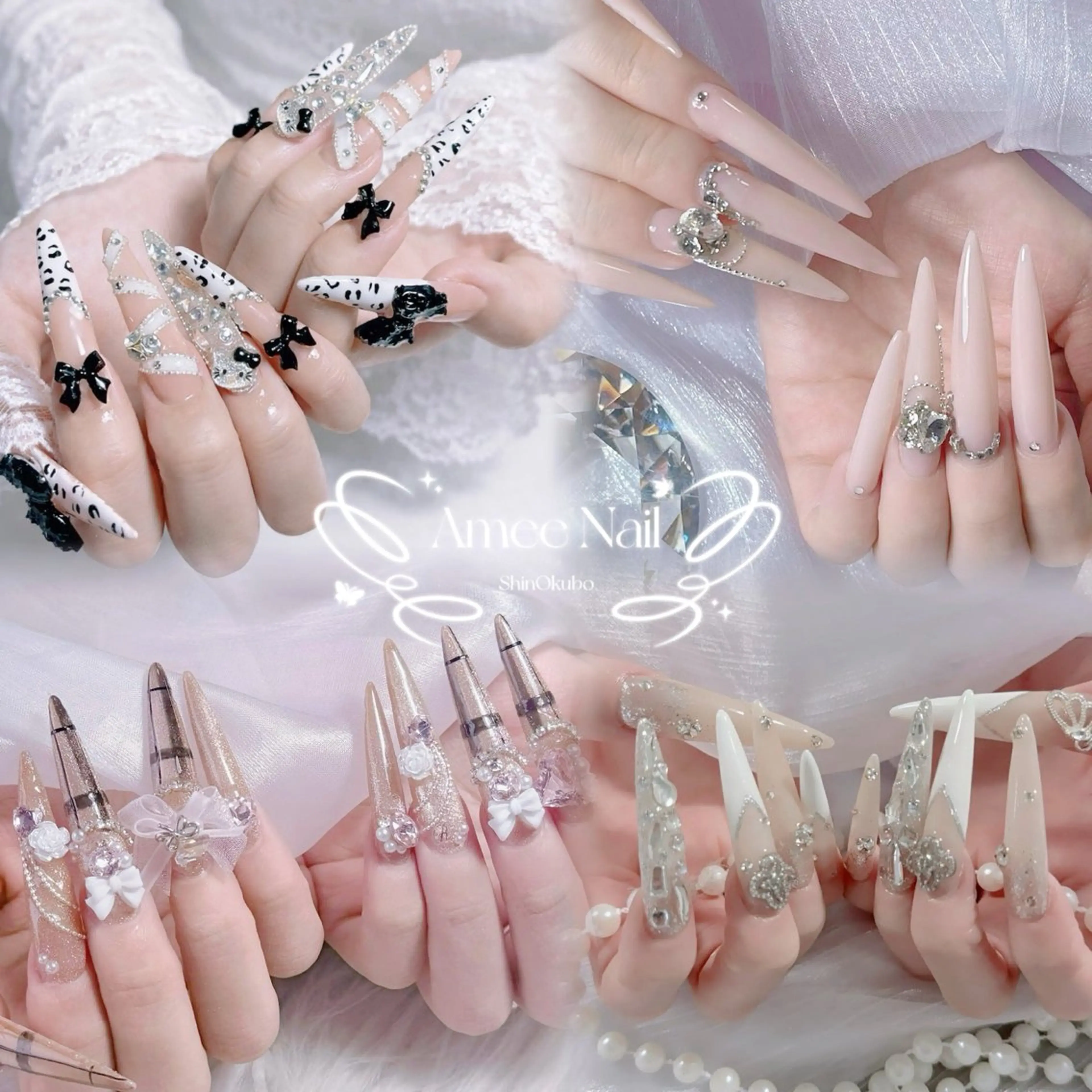 ネイル オーロラネイル クリアネイル 成人式 フラッシュネイル ジェルネイル Amee Nail Salonのネイルデザイン