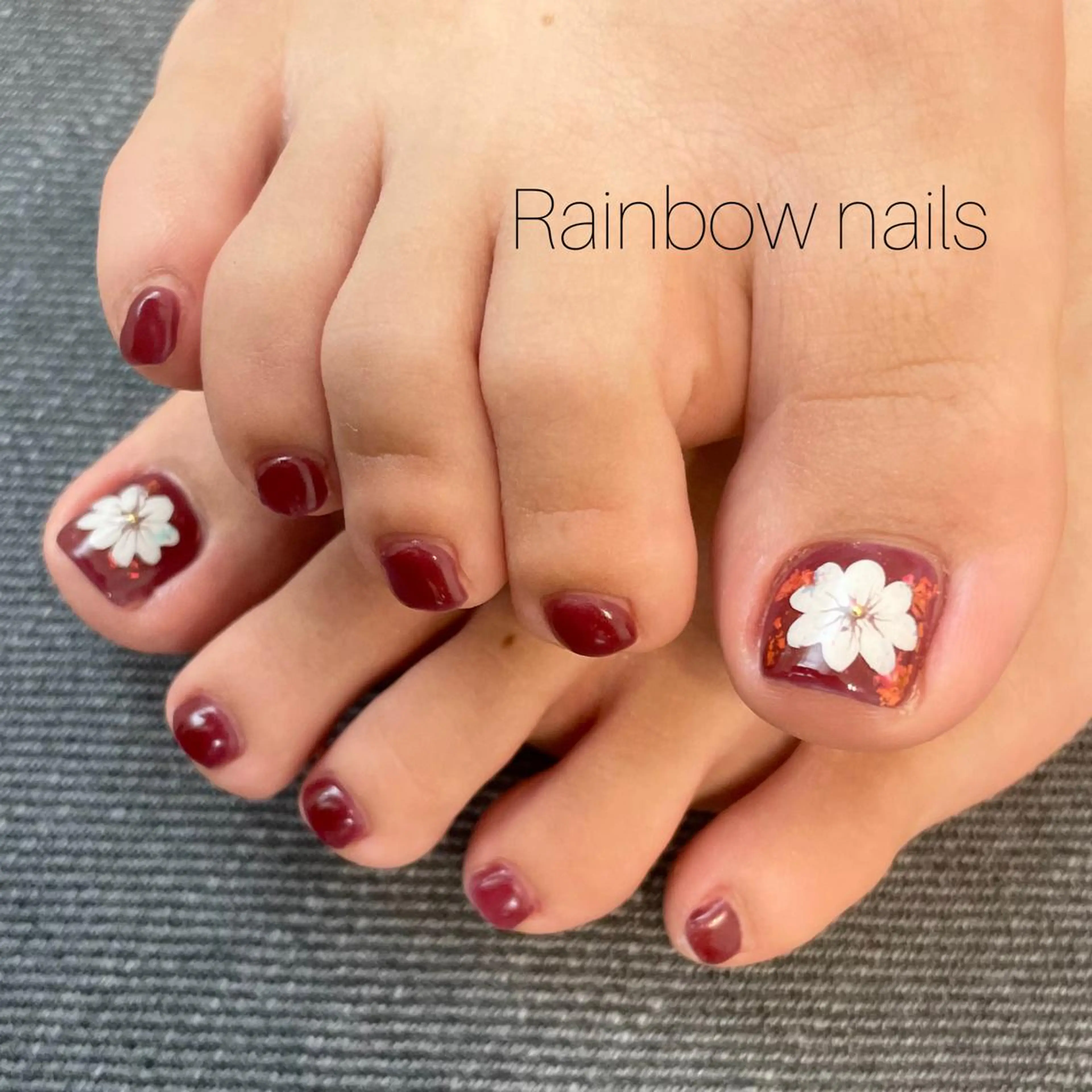 ネイル ボルドー Rainbow nailsくろちゃんのネイルデザイン