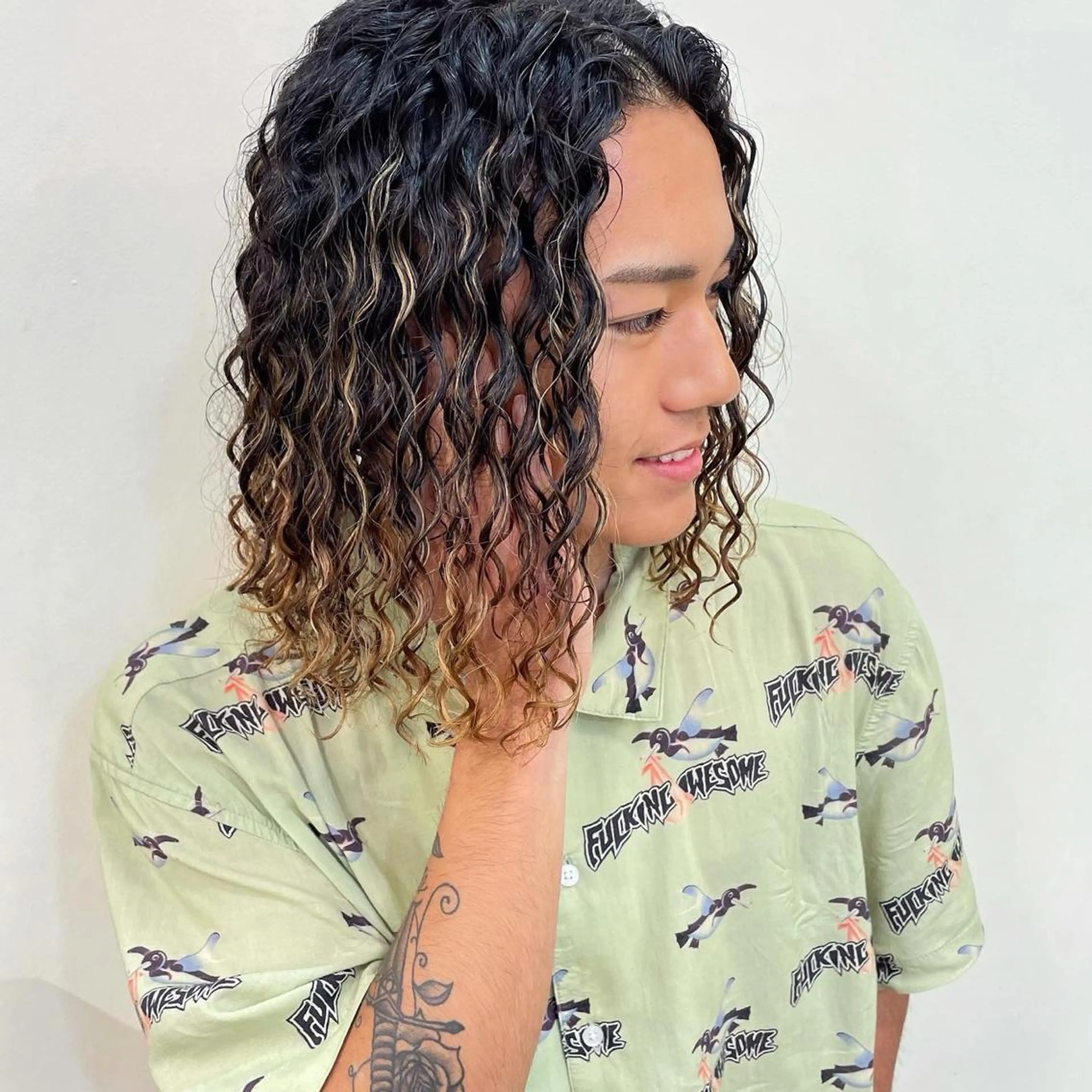 セミロング カラー パーマ メンズ ishida kaitoのヘアスタイル