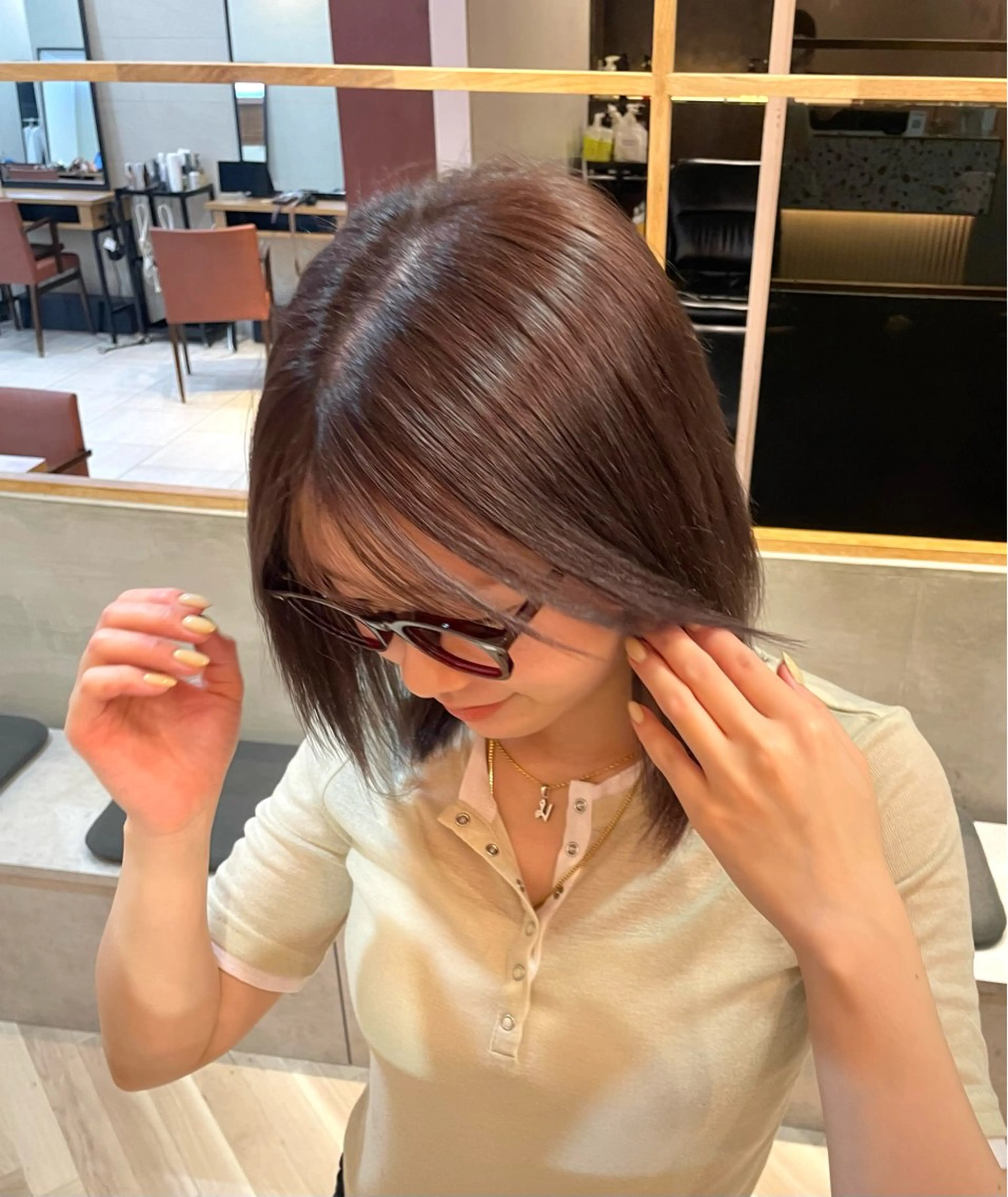 カラー 透明感カラー ラベンダーカラー ヘアカラー トリートメント 自然と惹かれる🪷 艶カラー/茉優♩のヘアスタイル