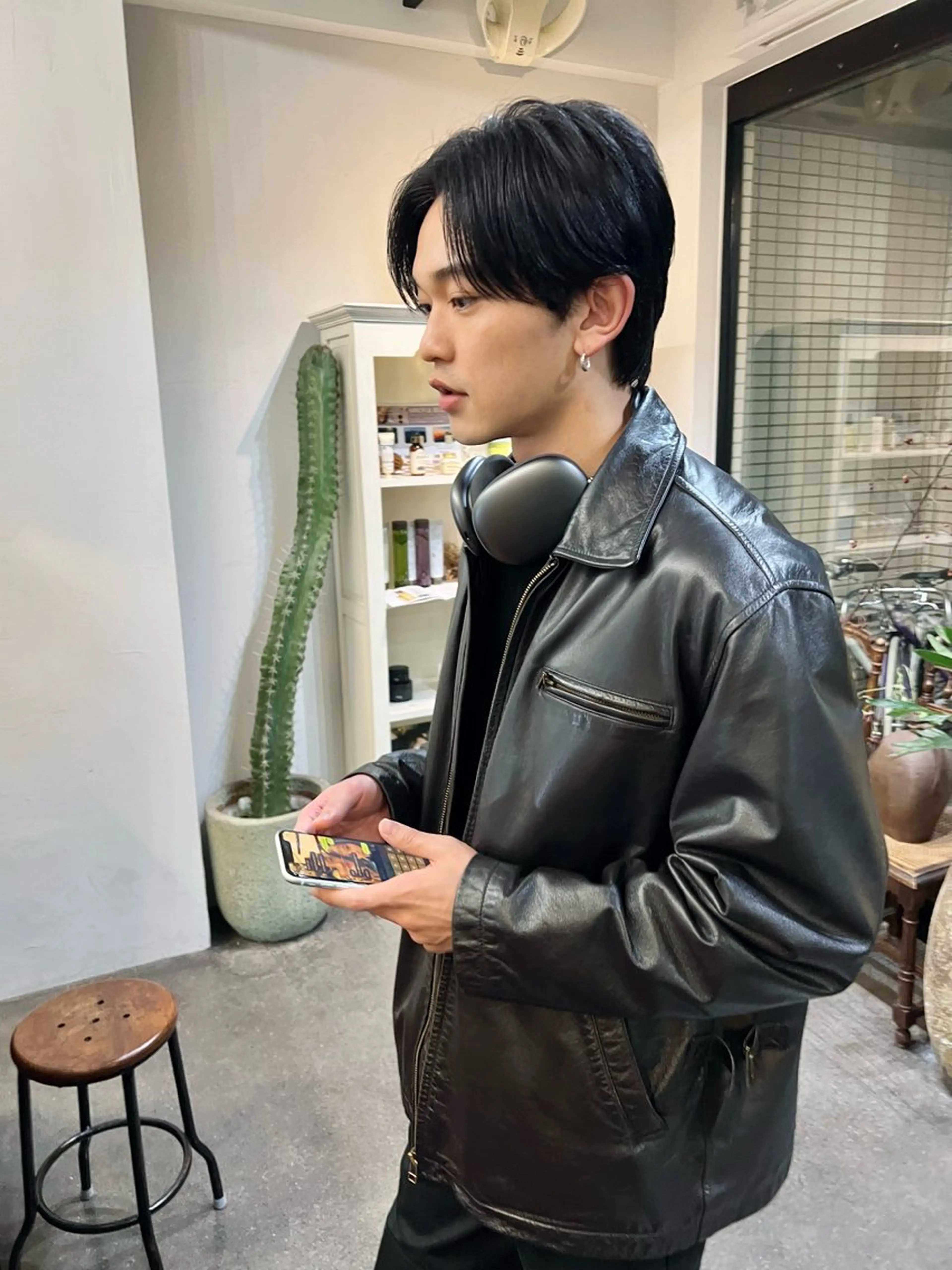 ショート メンズ センターパート カット 千葉 郁也のヘアスタイル