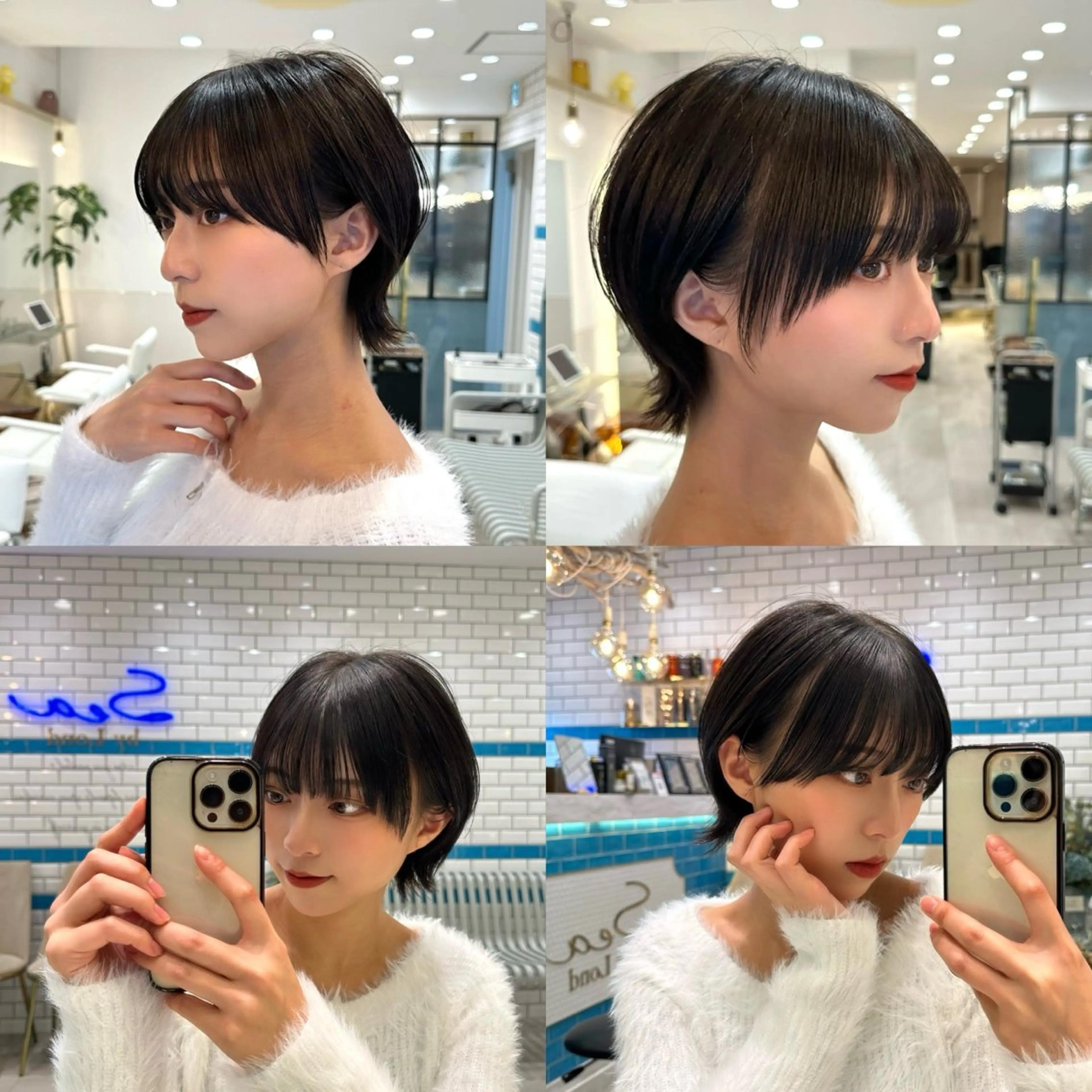 ショート カラー ショートボブ バレイヤージュ ベージュカラー ブリーチ ケアブリーチ カット トリートメント 新宿/髪質改善/ボブ 韓国レイヤー大重聖斗のヘアスタイル