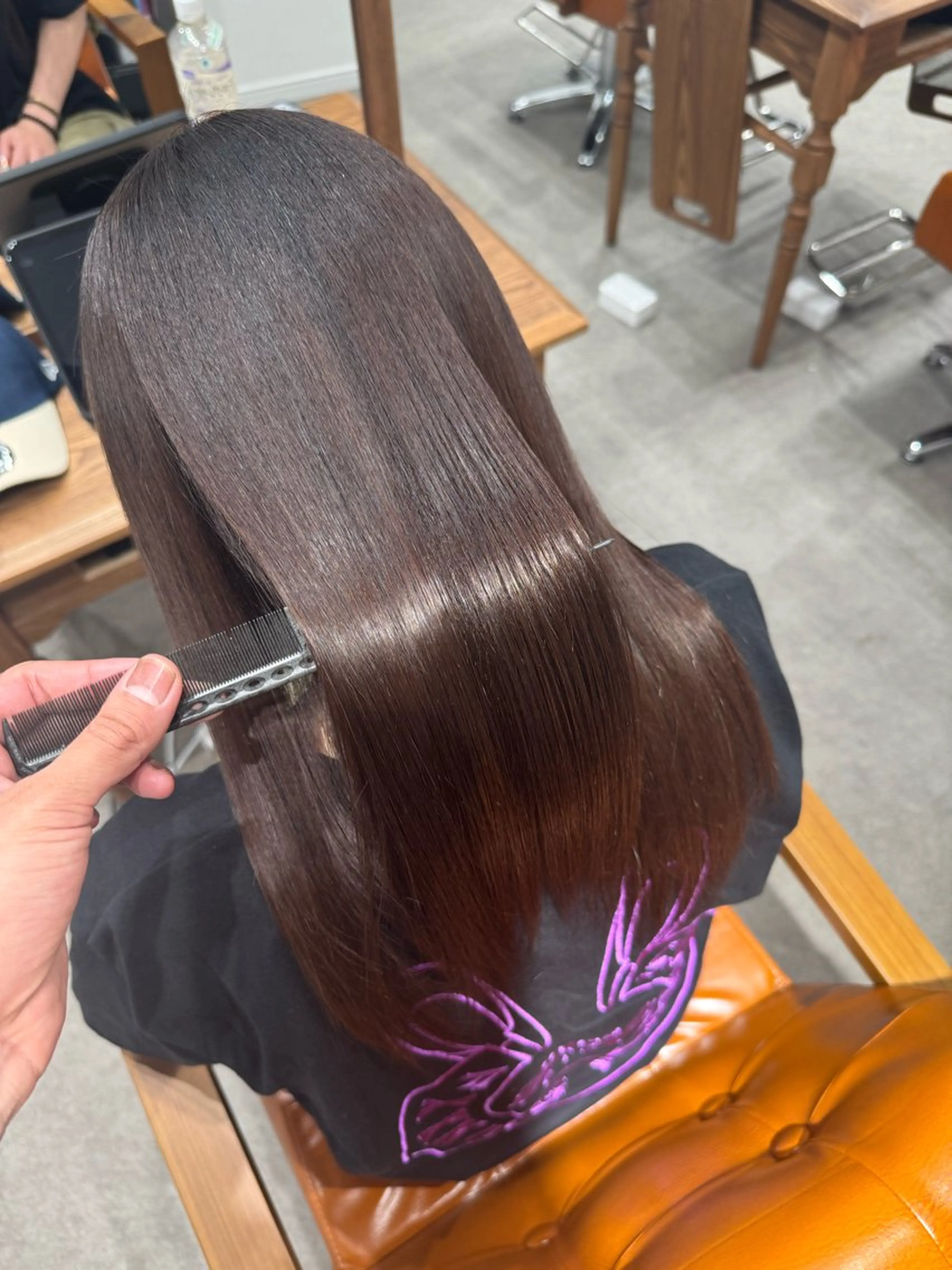 セミロング カット 縮毛矯正 トリートメント 髪質改善縮毛✨ 泉谷彪芽のヘアスタイル