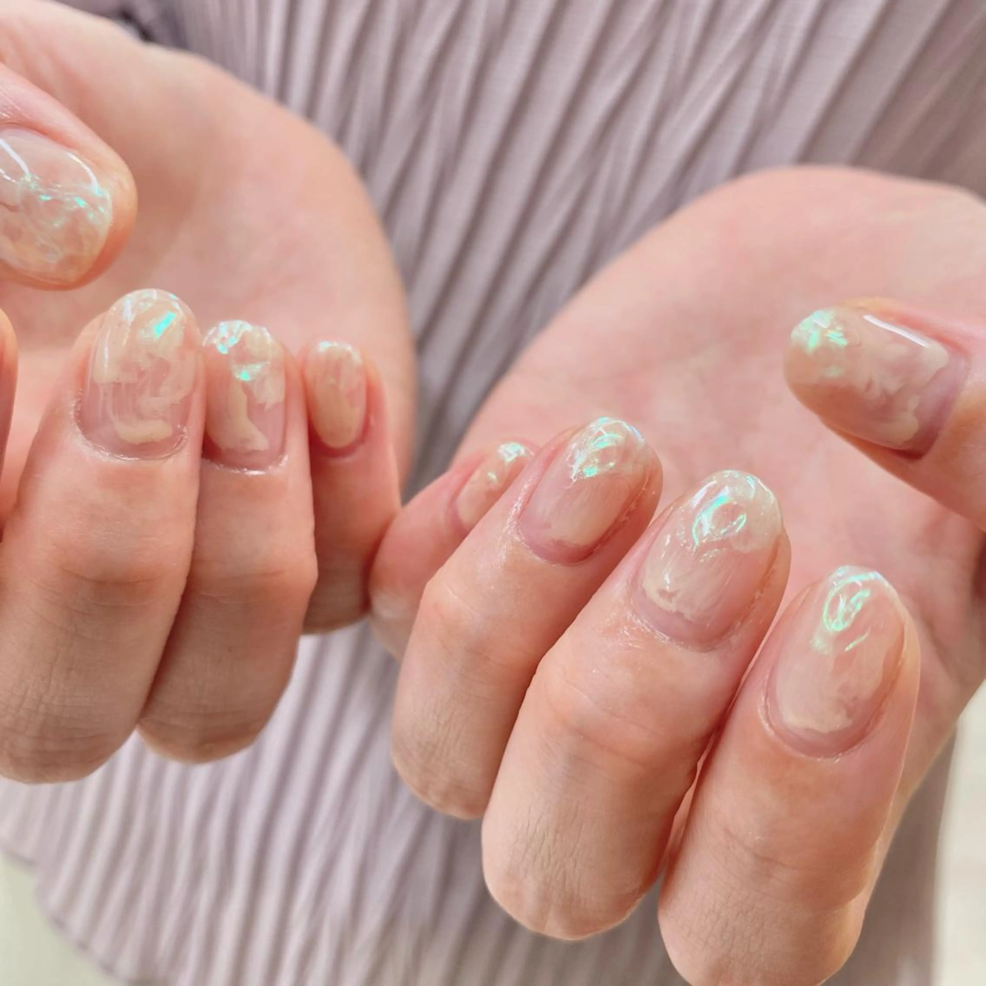 ネイル オーロラネイル ミラーネイル BellFlower Rioのネイルデザイン