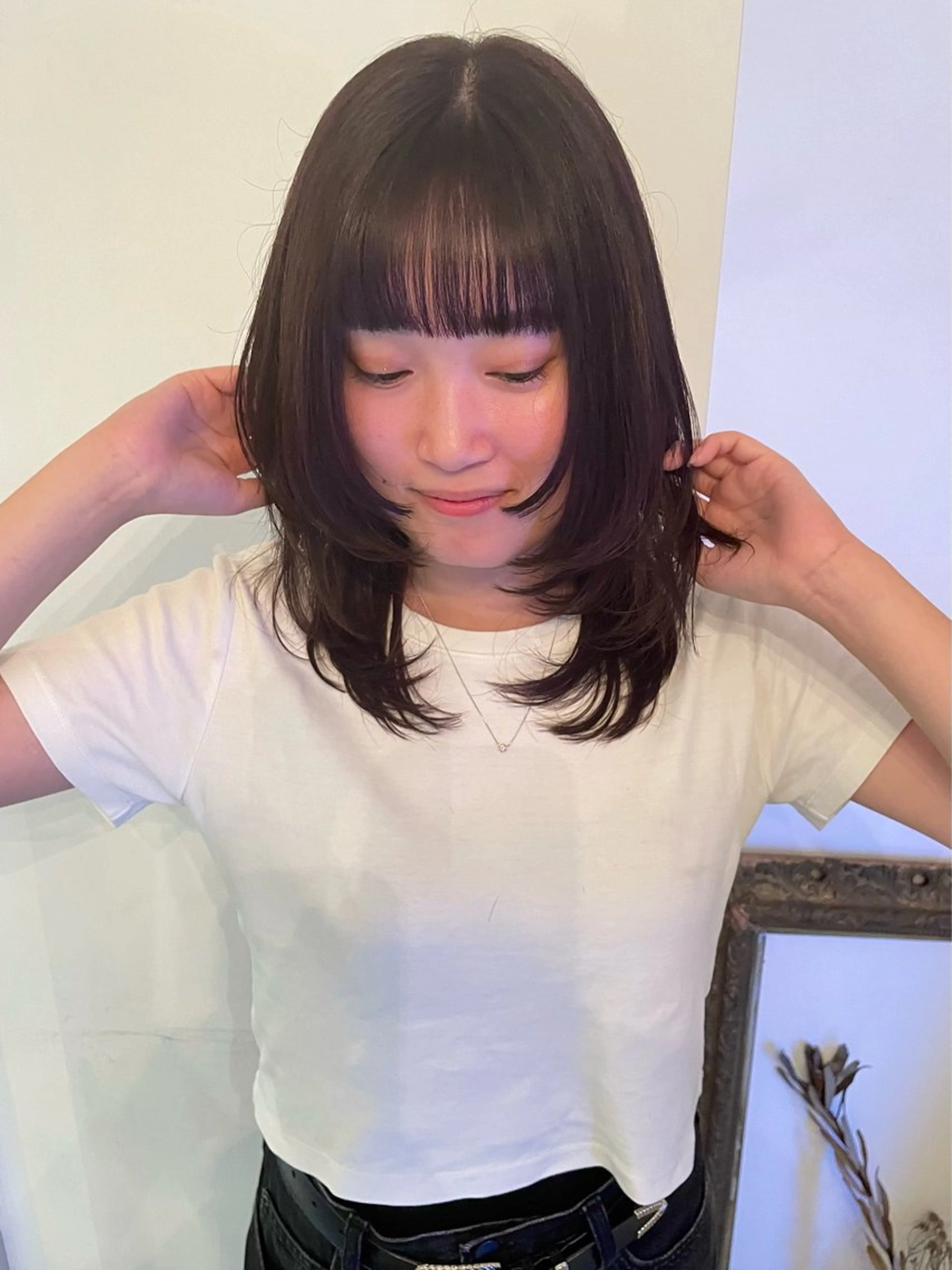 セミロング カラー 顔周りカット レイヤーカット Asti  blanche所属・ショート/ブリーチ mizuki🐋のヘアスタイル